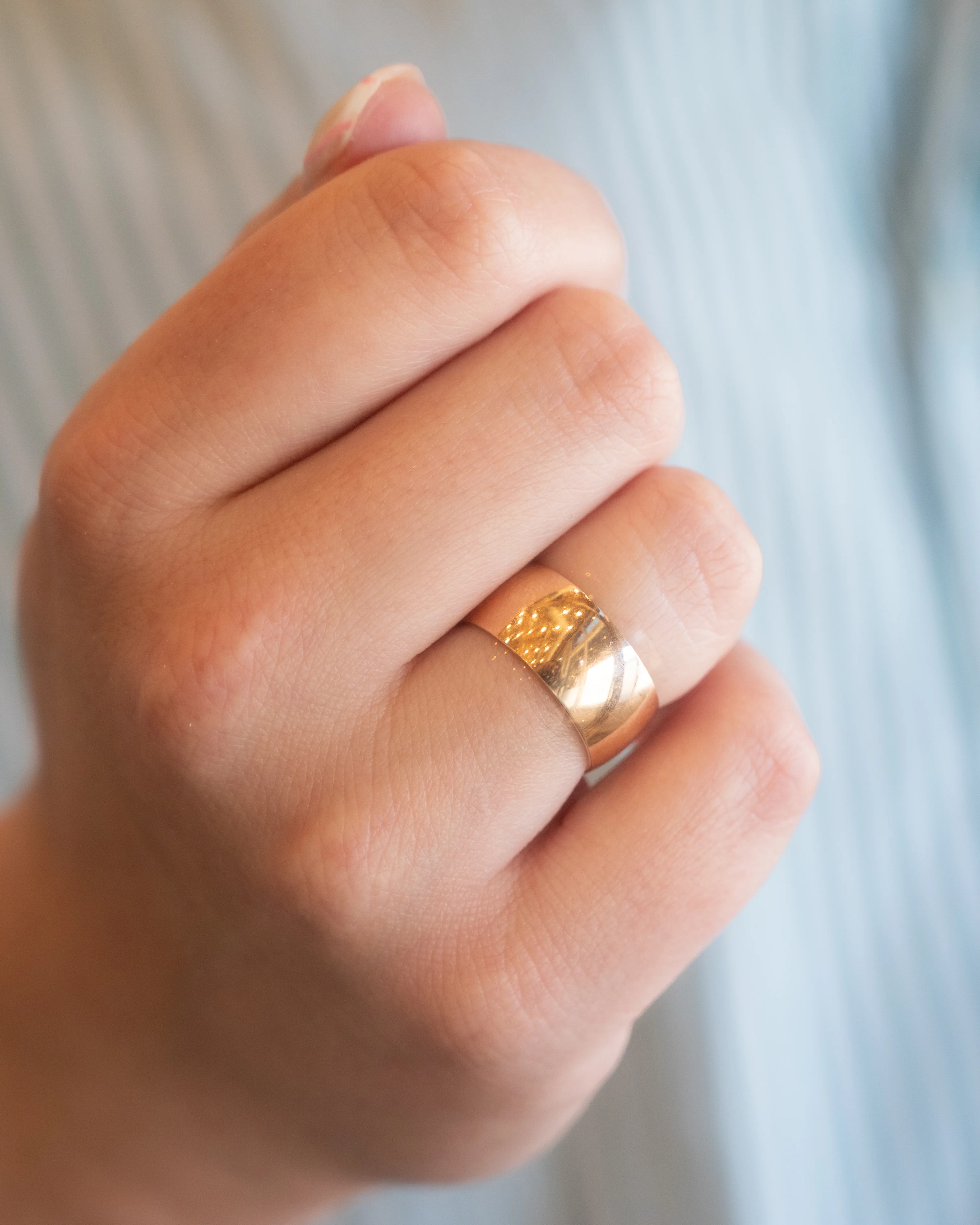 Vintage Russian Art Deco Wide Band in 14k Rose Gold - Image 7