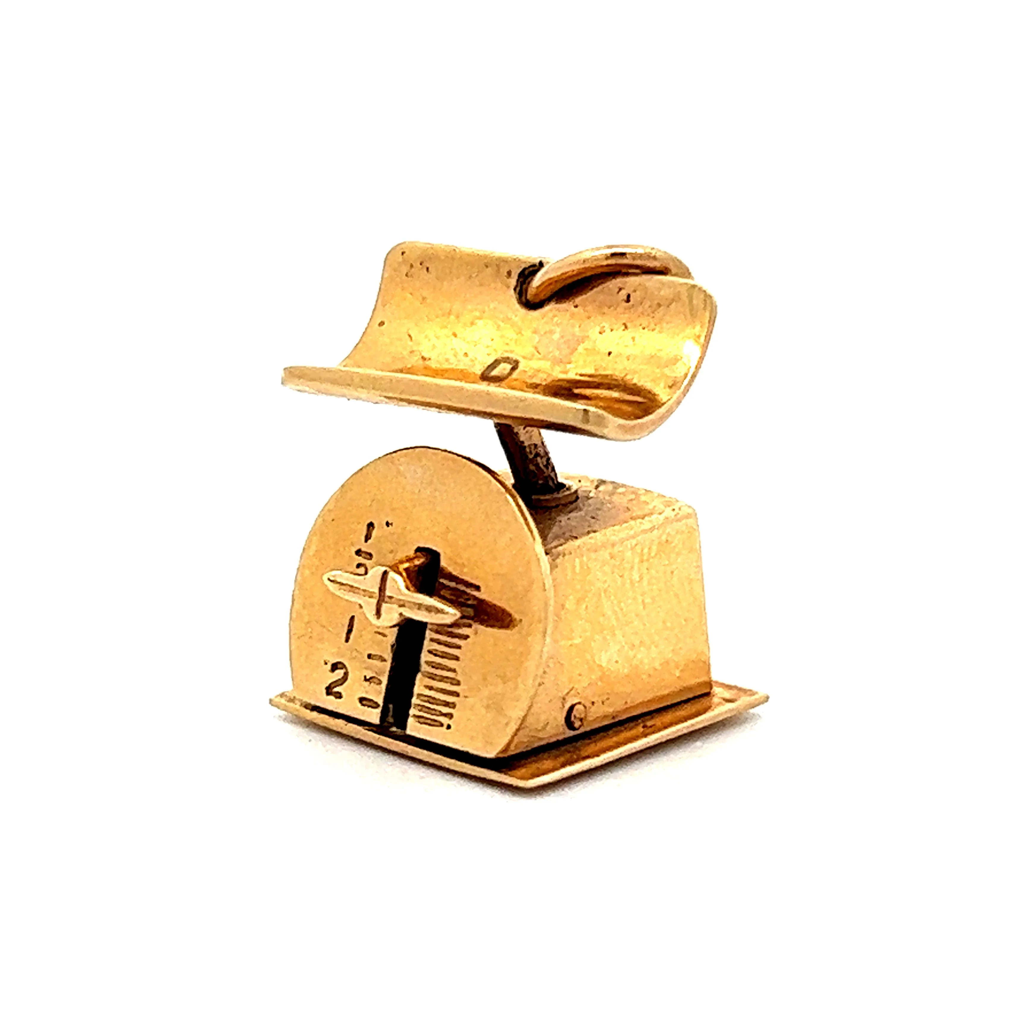 Vintage Scale Charm in 14k Yellow Gold - Image 2
