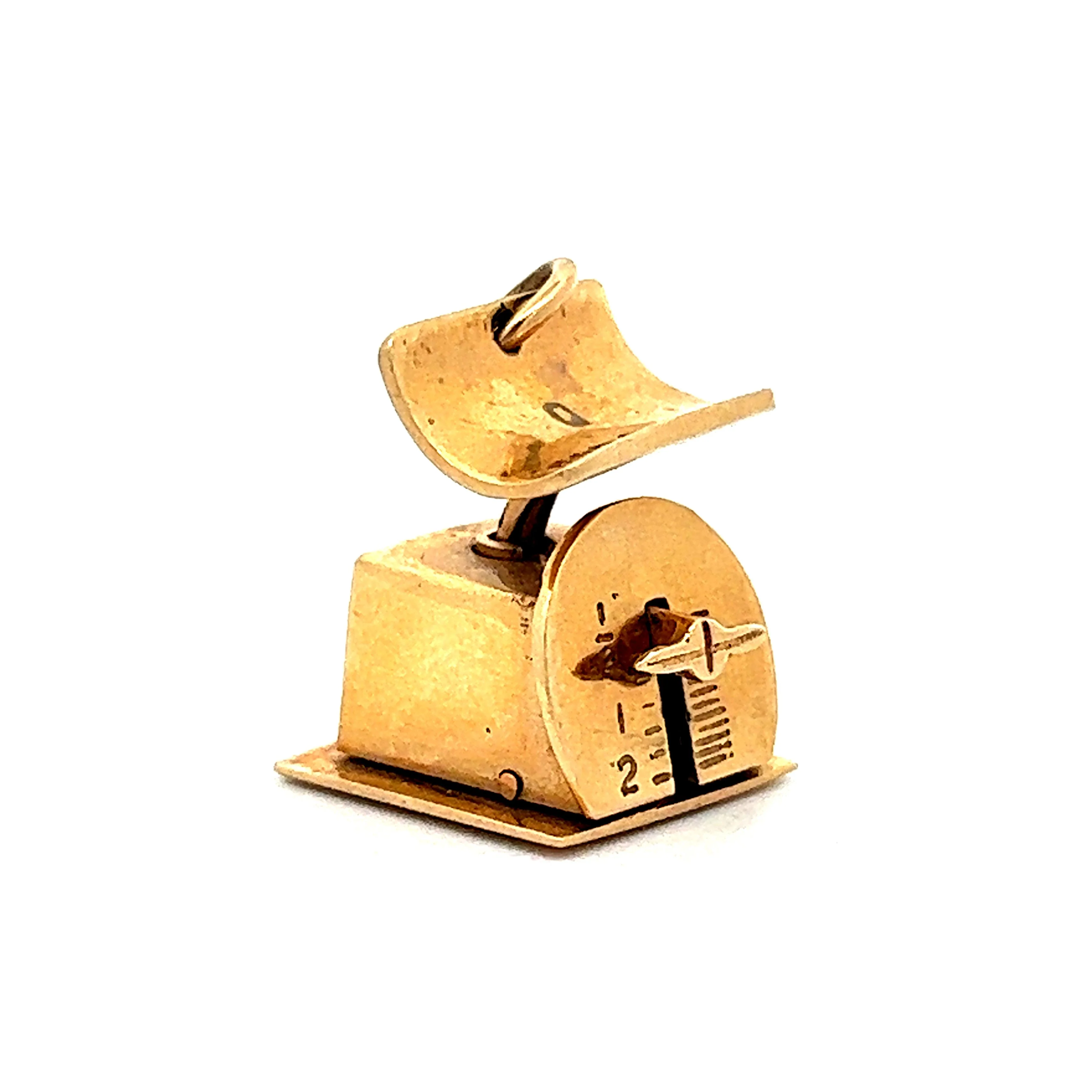 Vintage Scale Charm in 14k Yellow Gold - Image 3