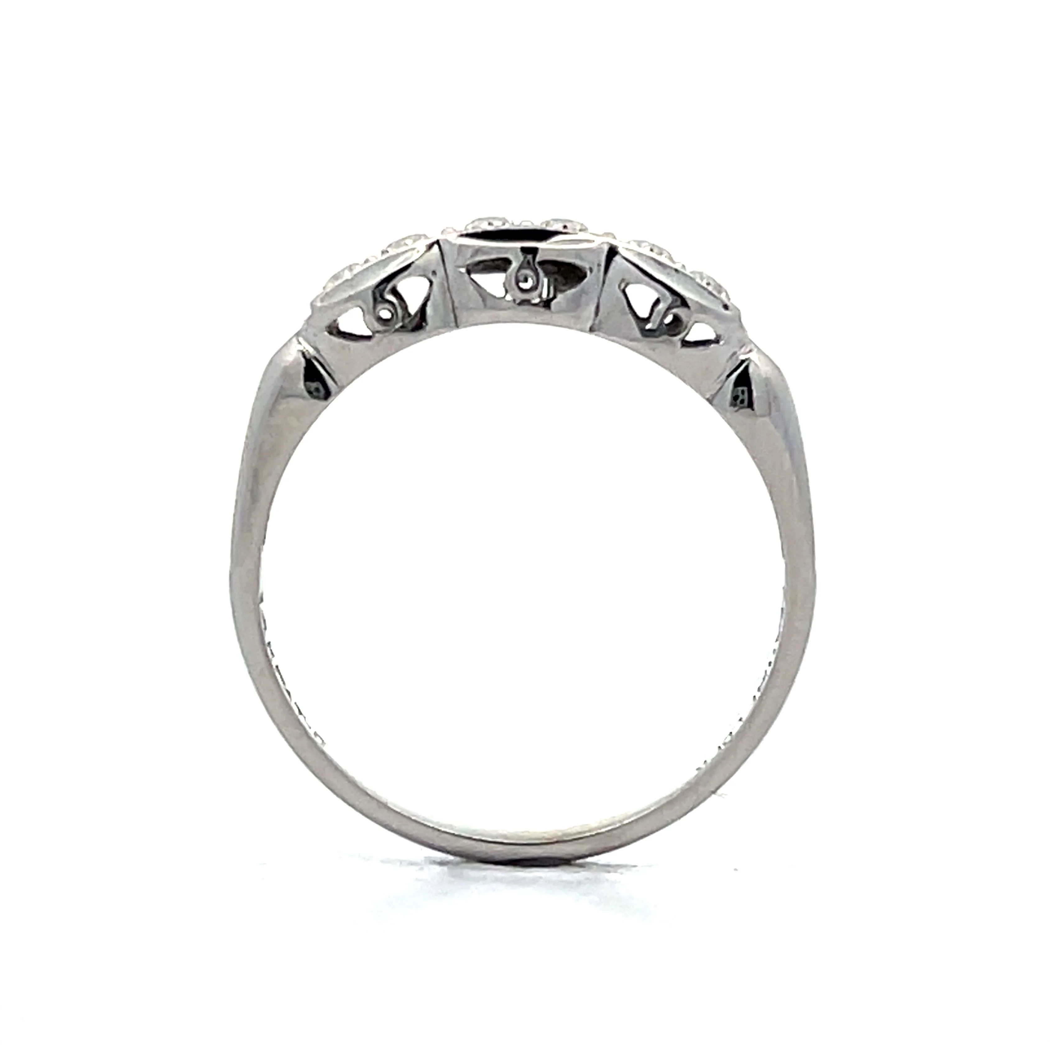 Vintage Scalloped Filigree Wedding Band in 14k - Image 4