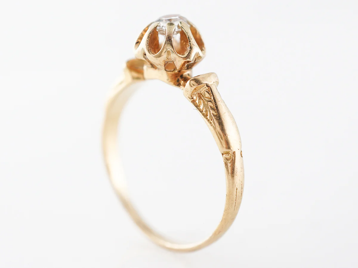 Vintage Solitaire Victorian Diamond Engagement Ring - Image 5