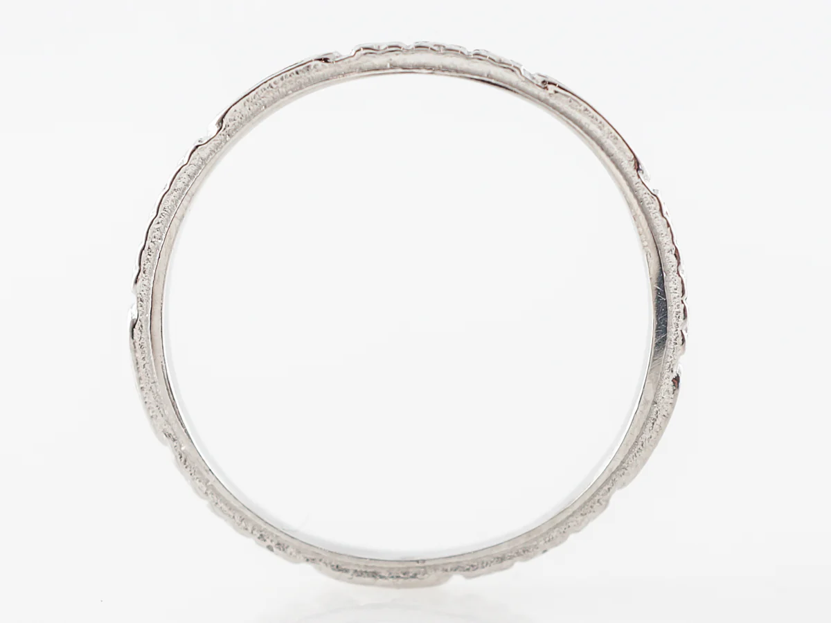 Vintage Style Orange Blossom Wedding Band in Platinum - Image 2