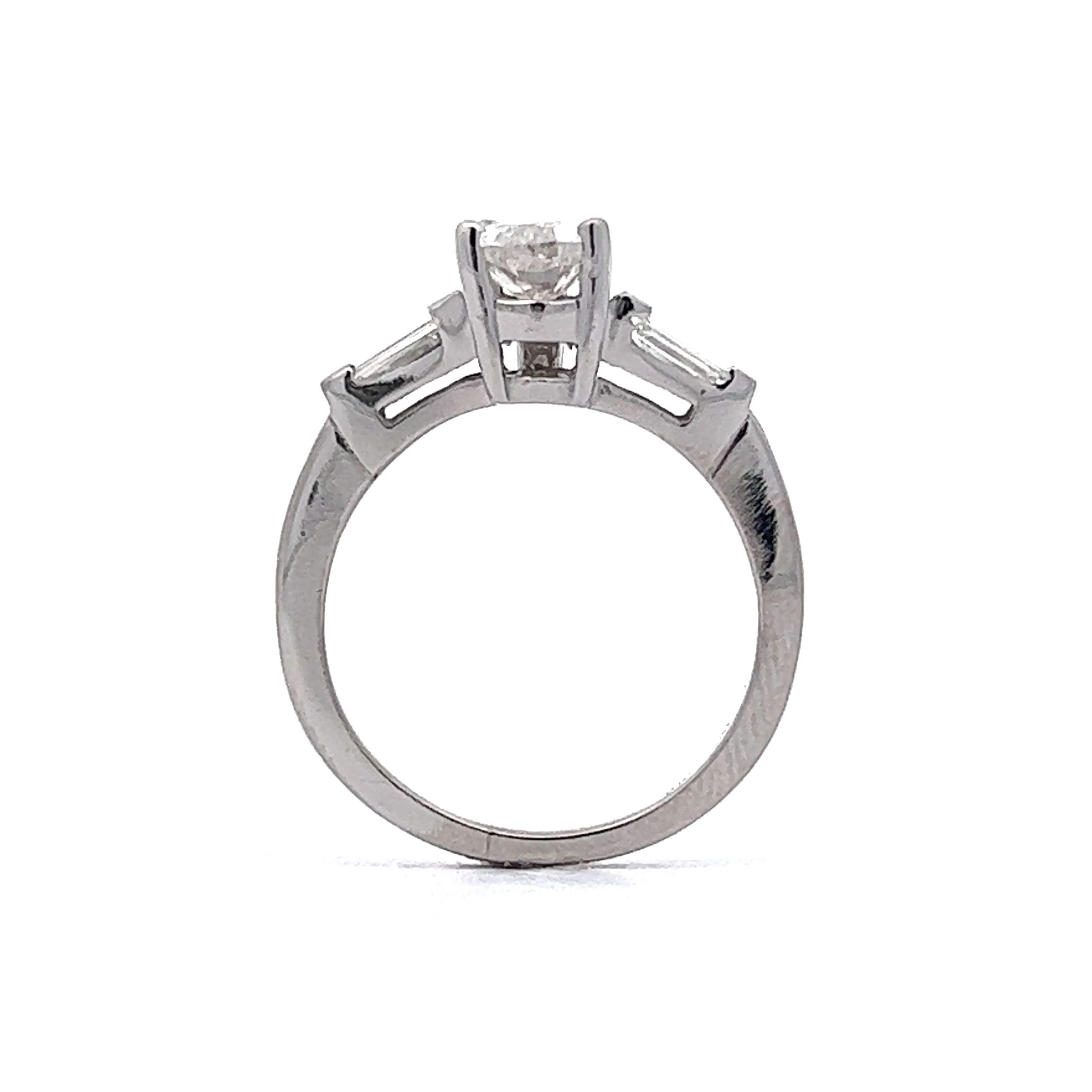Vintage Style Pear Cut Diamond Engagement Ring in Platinum - Image 4