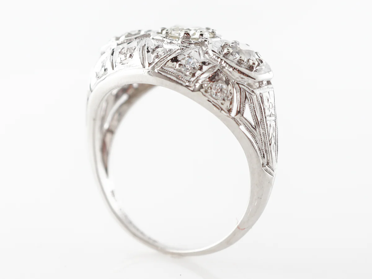 Vintage Three Stone Diamond Ring Platinum - Image 5