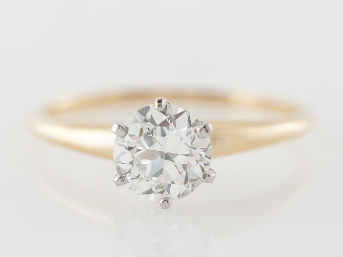 Vintage Tiffany & Co Diamond Solitaire Engagement Ring in Yellow Gold