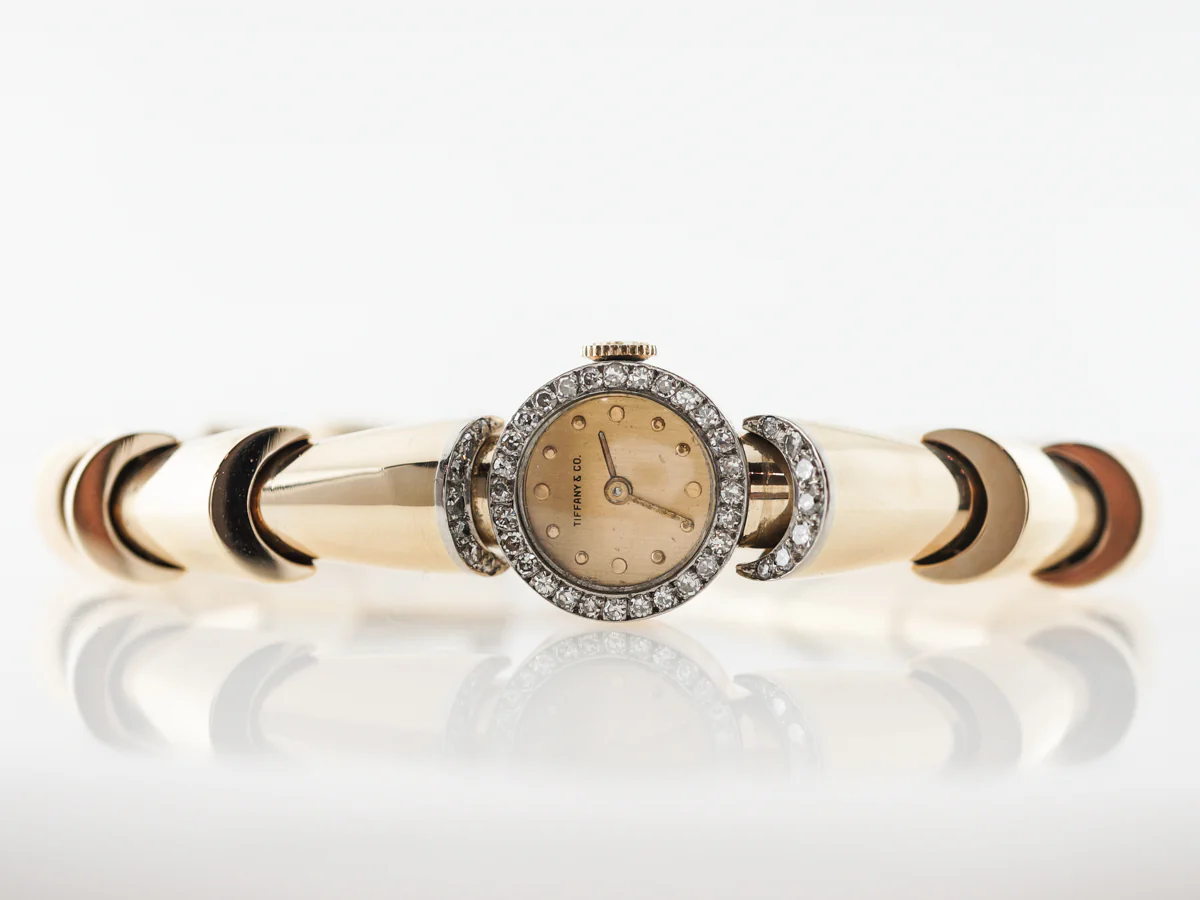 Vintage Tiffany & Co Diamond Watch in Yellow Gold - Image 2