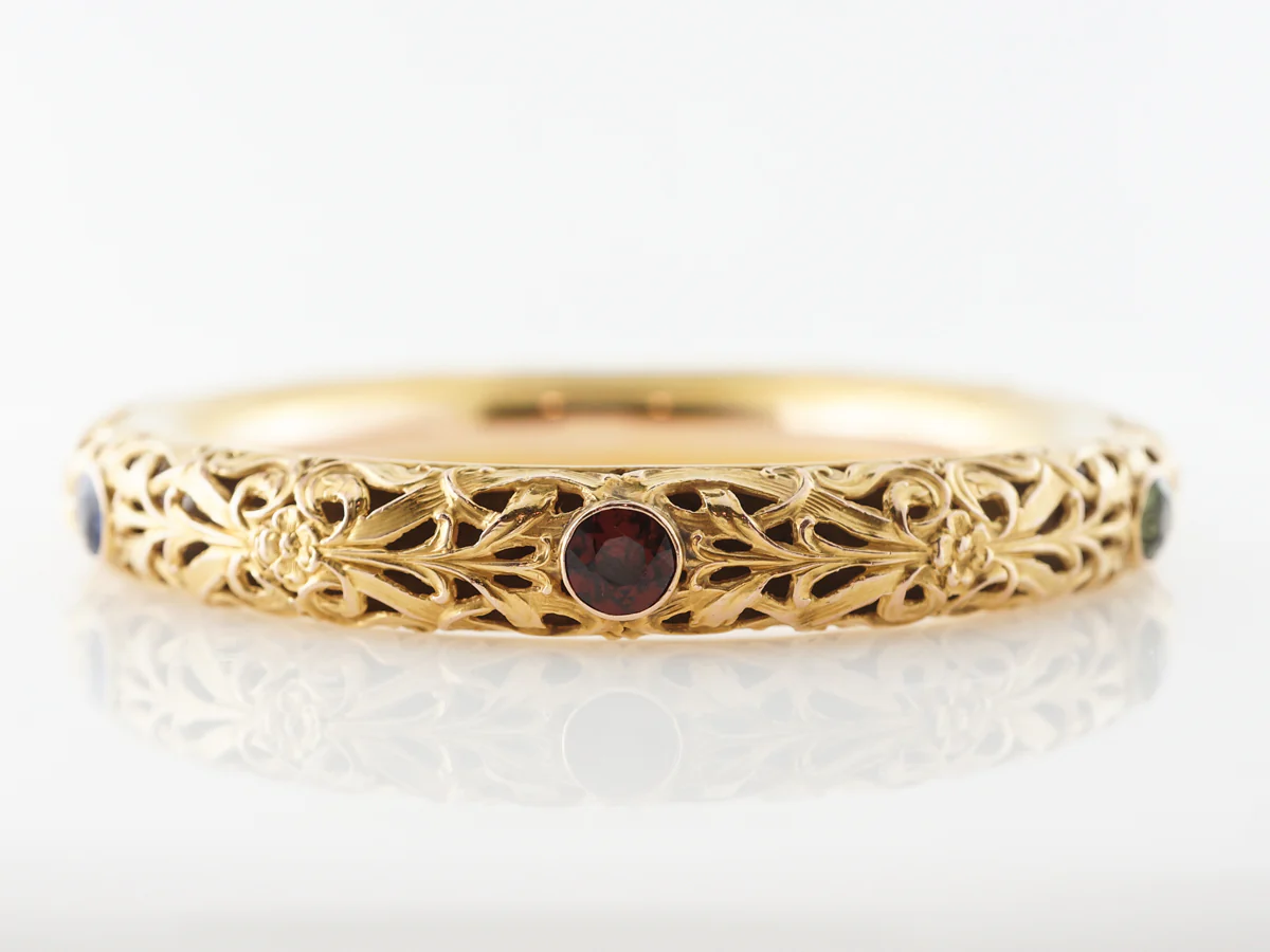 Vintage Victorian Bangle Bracelet Shreve & Co. in Yellow Gold