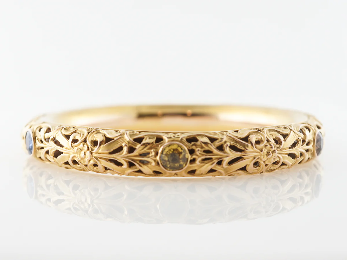 Vintage Victorian Bangle Bracelet Shreve & Co. in Yellow Gold - Image 2