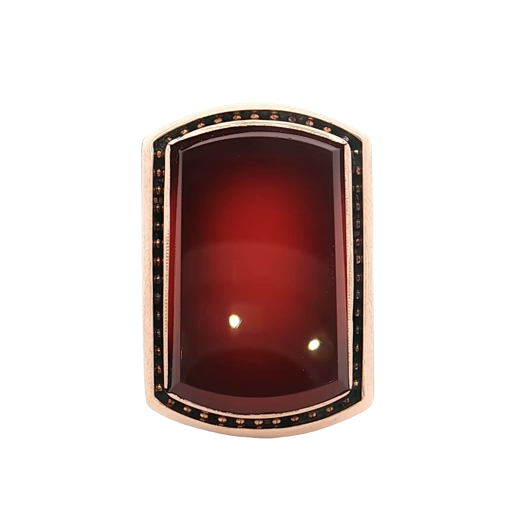 Vintage Victorian Carnelian Agate Cocktail Ring 10k Rose Gold