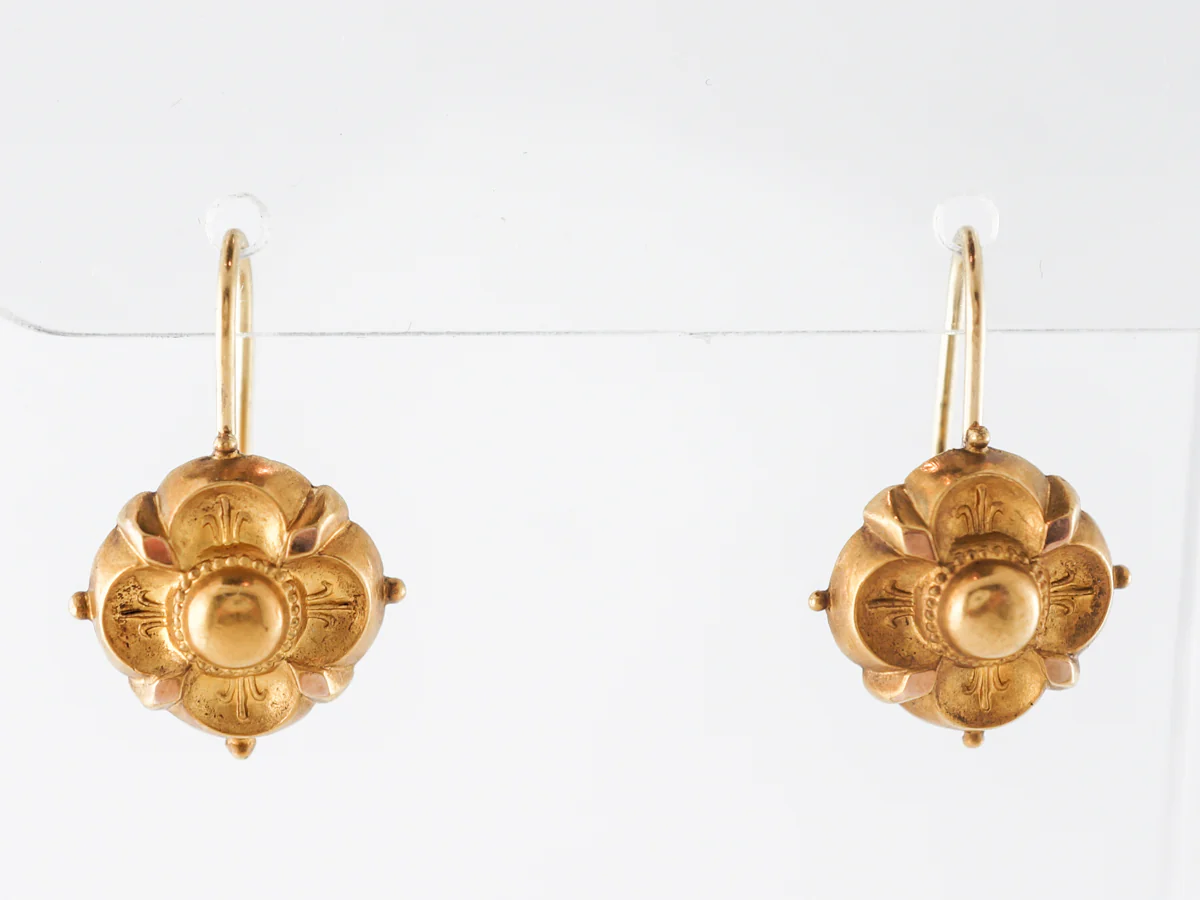 Vintage Victorian Dangle Earrings 20k Yellow Gold