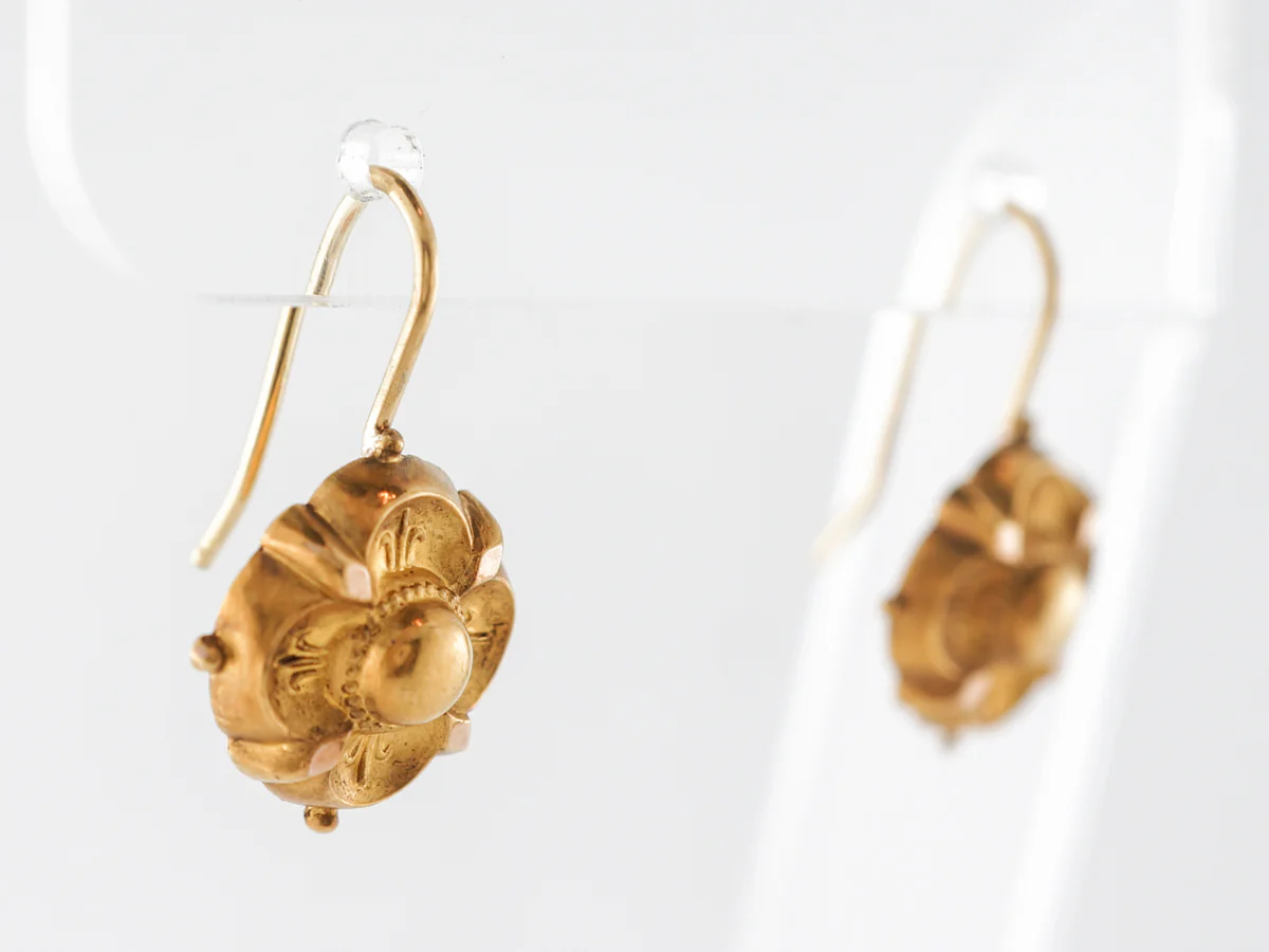 Vintage Victorian Dangle Earrings 20k Yellow Gold - Image 2