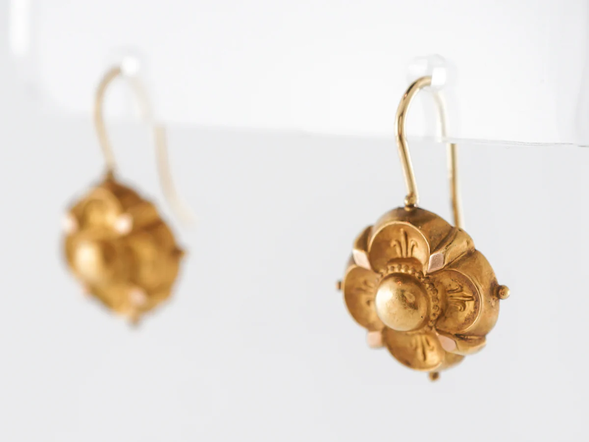 Vintage Victorian Dangle Earrings 20k Yellow Gold - Image 3