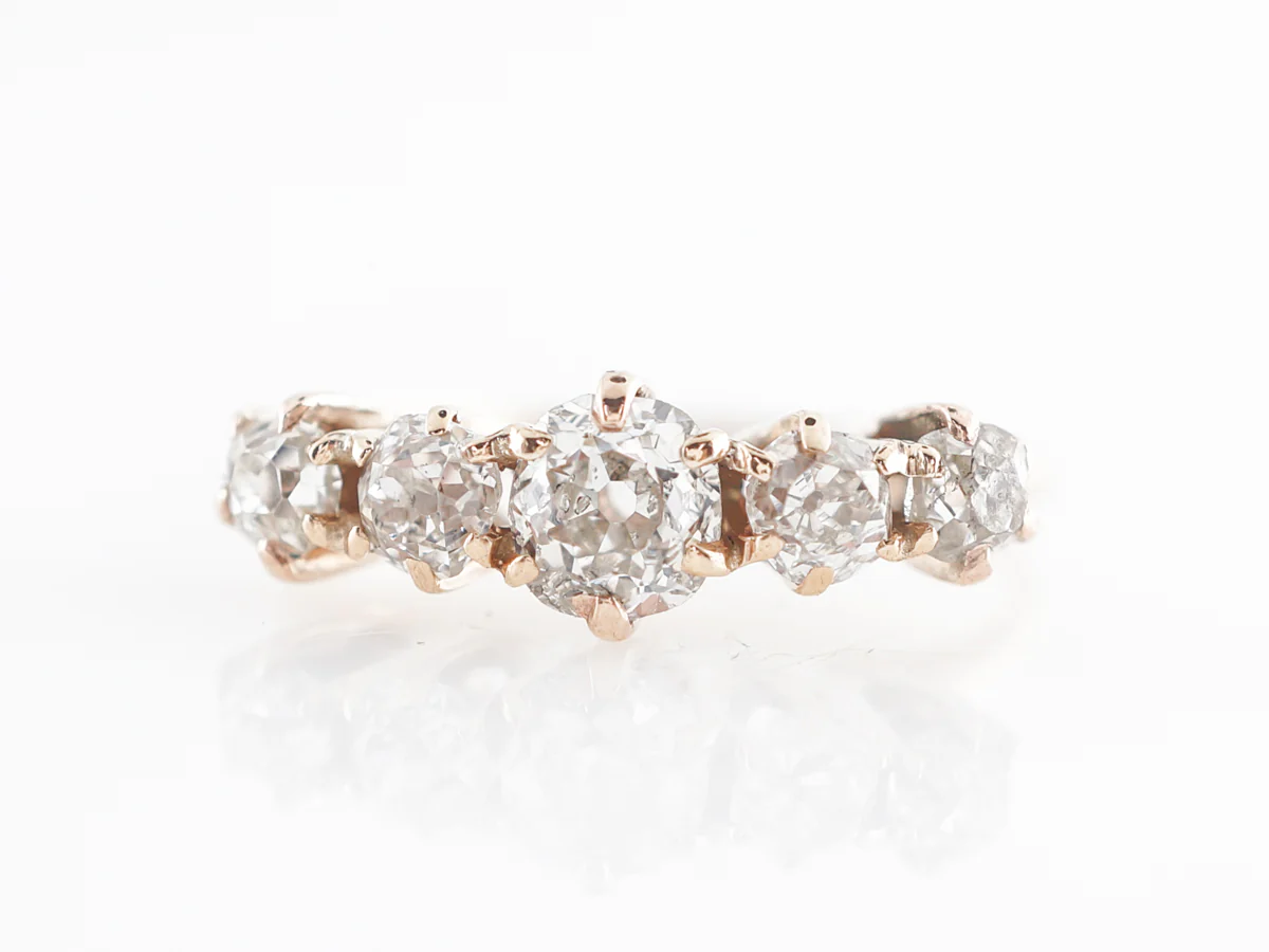 Vintage Victorian Diamond Band in 14K Yellow Gold