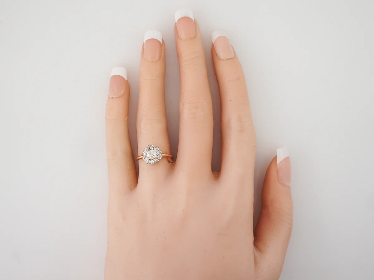 Vintage Victorian Diamond Cluster Engagement Ring in Yellow Gold - Image 6