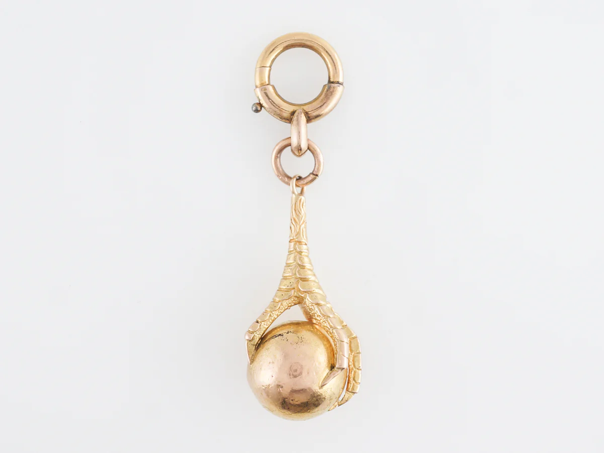 Vintage Victorian Eagle Claw Pendant in 14k Yellow Gold