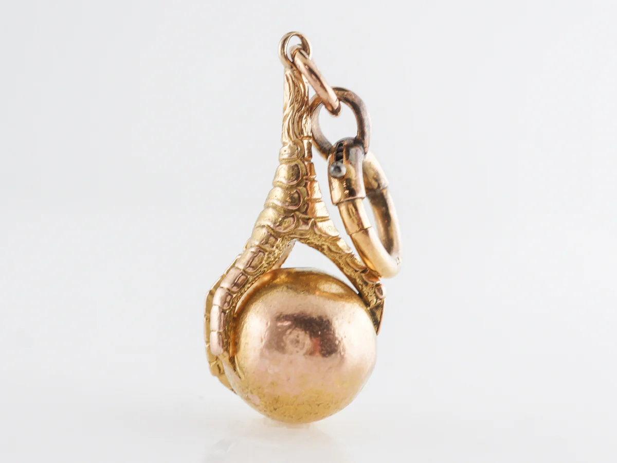 Vintage Victorian Eagle Claw Pendant in 14k Yellow Gold - Image 2