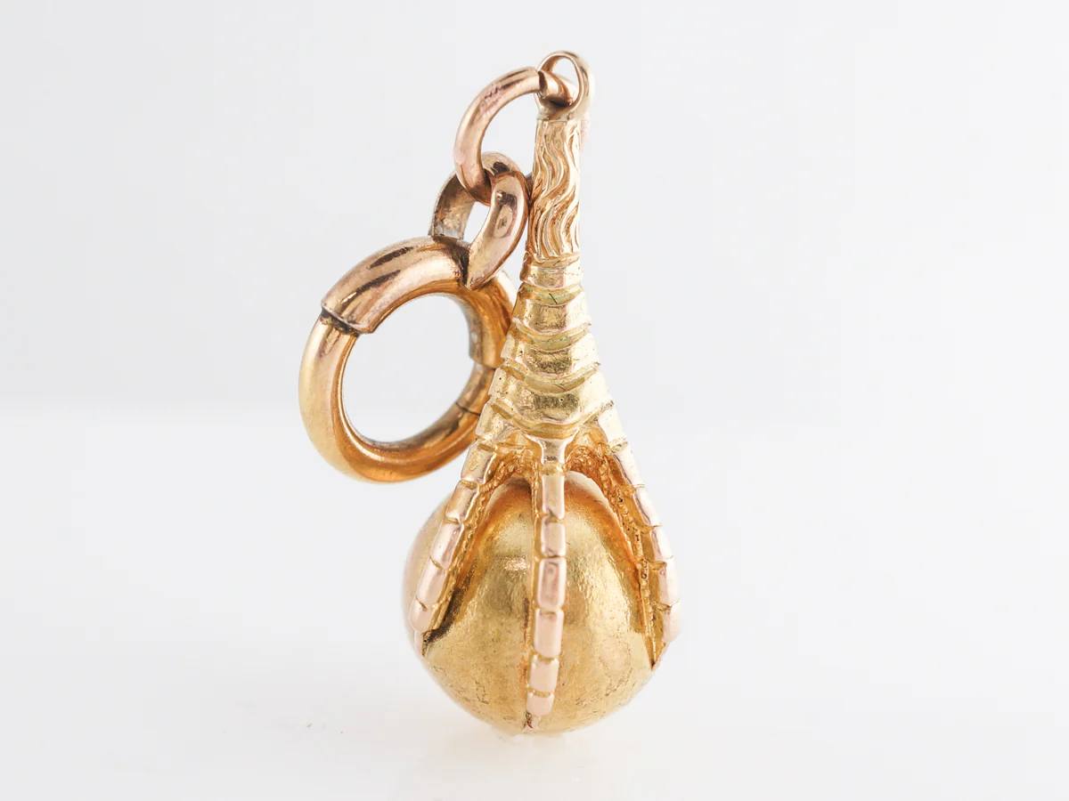 Vintage Victorian Eagle Claw Pendant in 14k Yellow Gold - Image 4