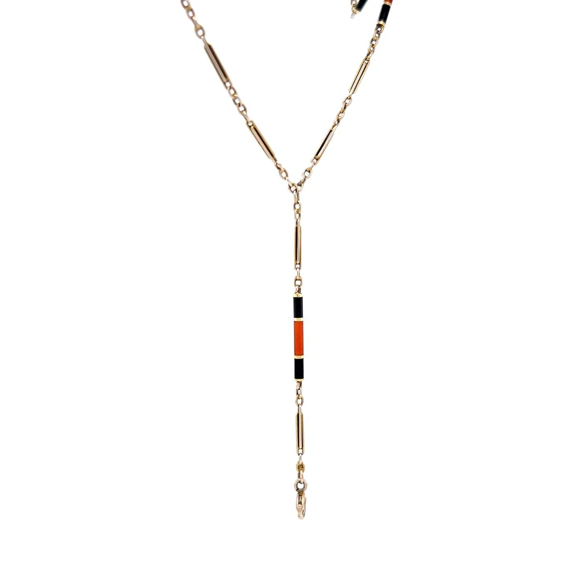Vintage Victorian Enamel Chain with Tail Necklace - Image 3