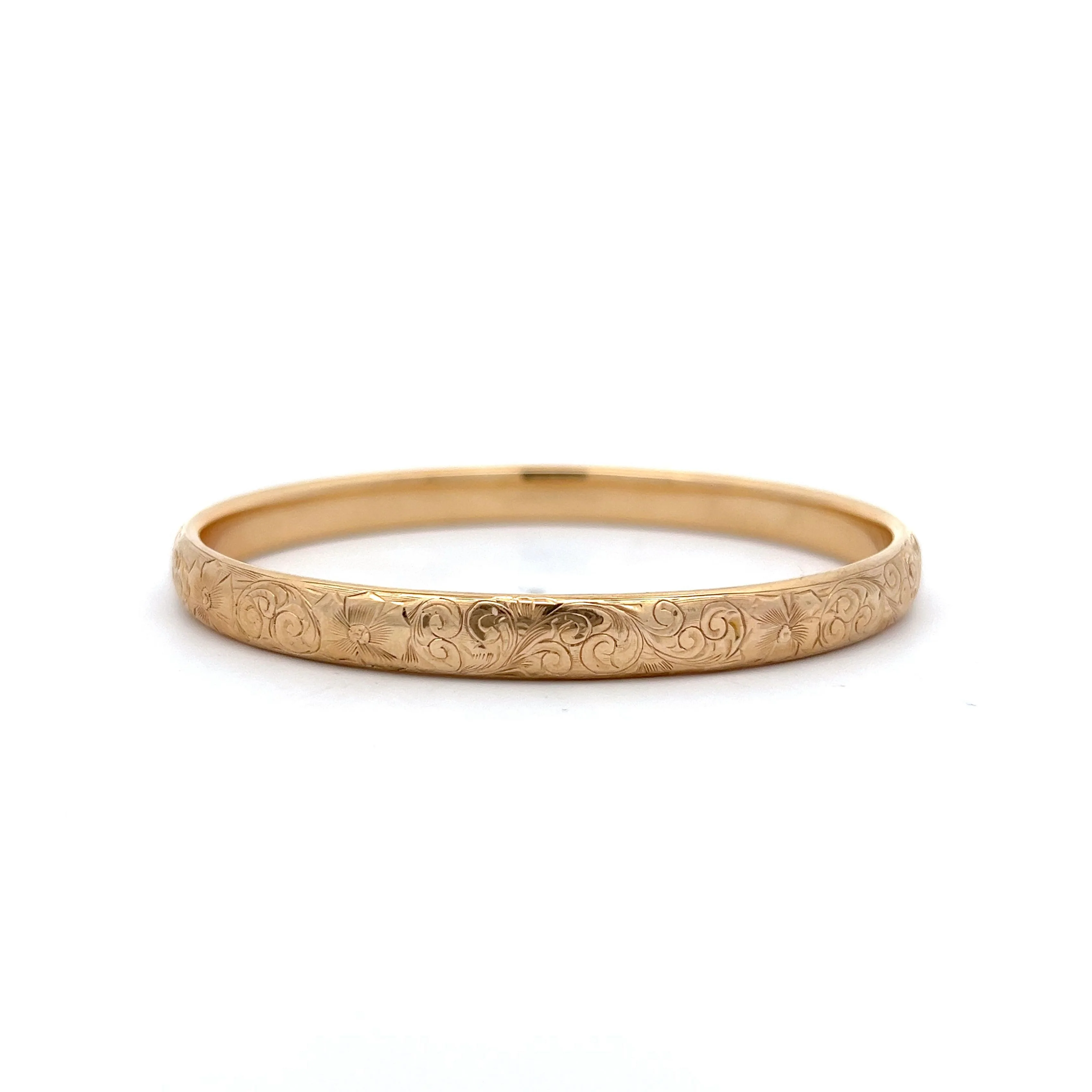 Vintage Victorian Engraved Bracelet in 14k Yellow Gold