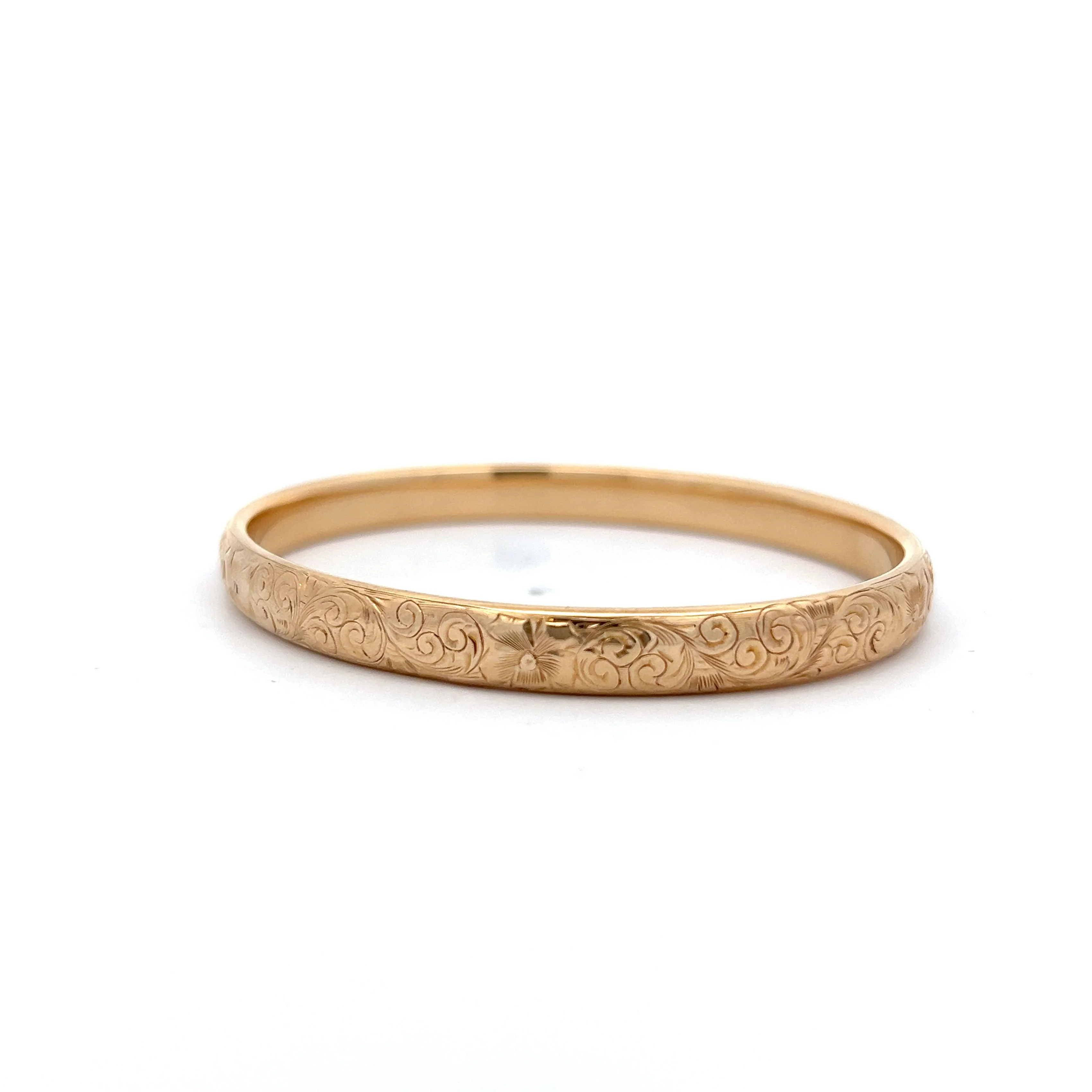 Vintage Victorian Engraved Bracelet in 14k Yellow Gold - Image 2