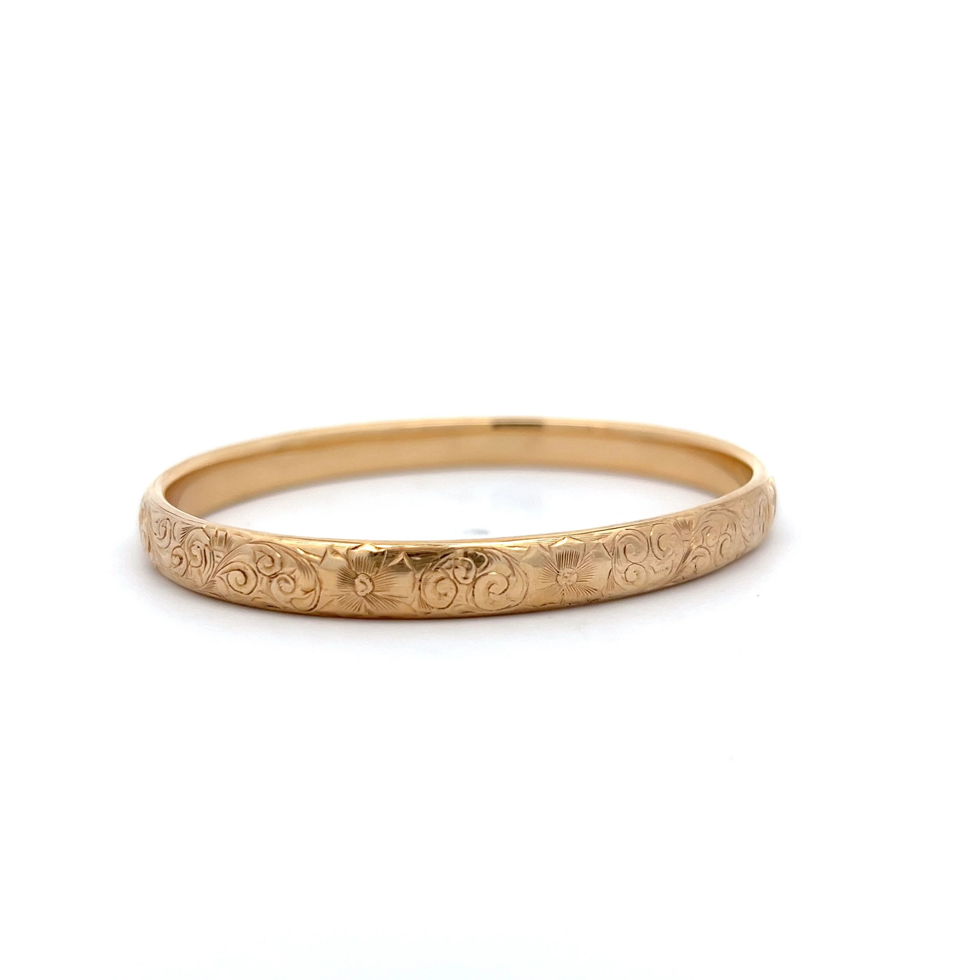 Vintage Victorian Engraved Bracelet in 14k Yellow Gold - Image 3