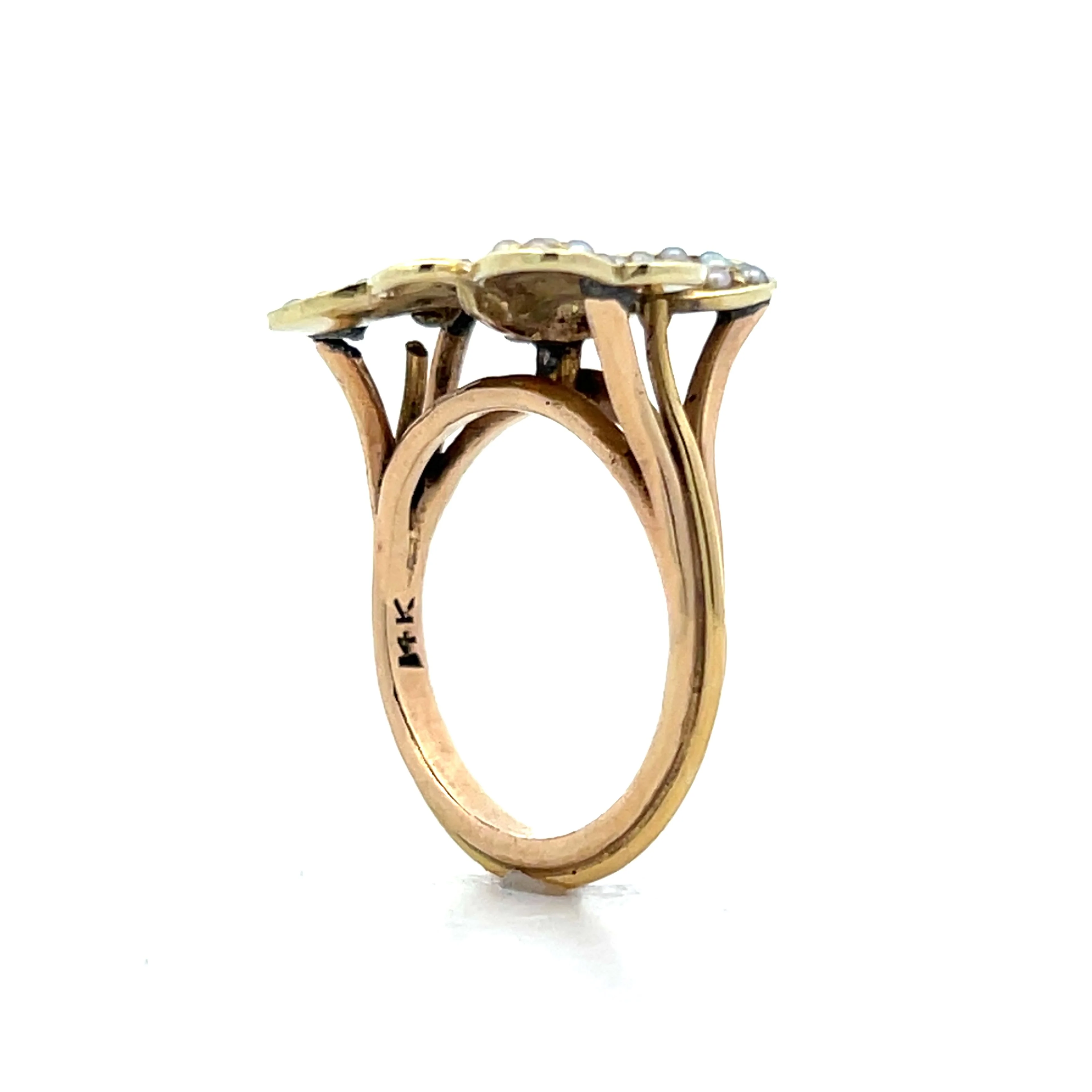 Vintage Victorian Four Leaf Clover Ring in 14k - Image 5