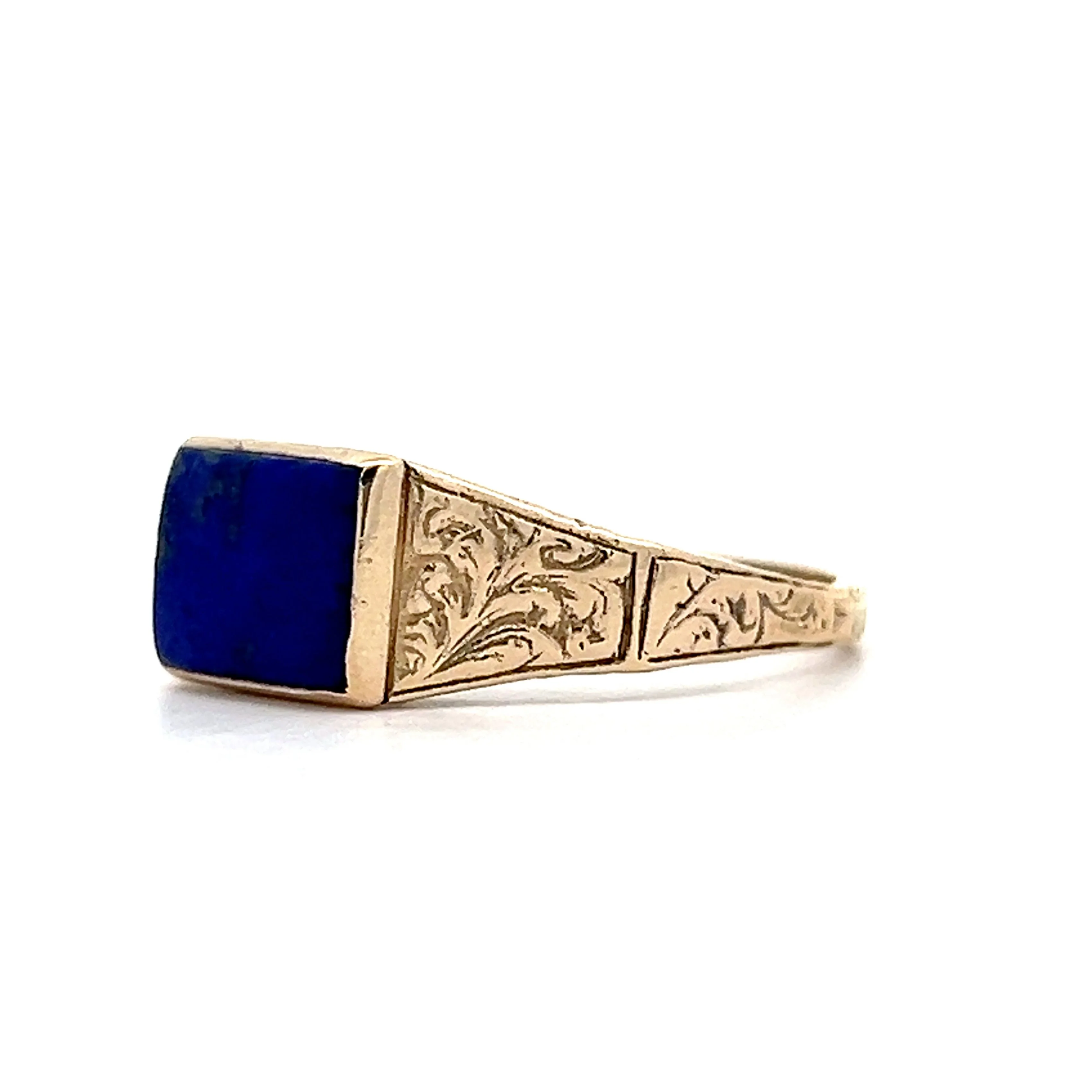 Vintage Victorian Lapis Lazuli Ring in Yellow Gold - Image 2