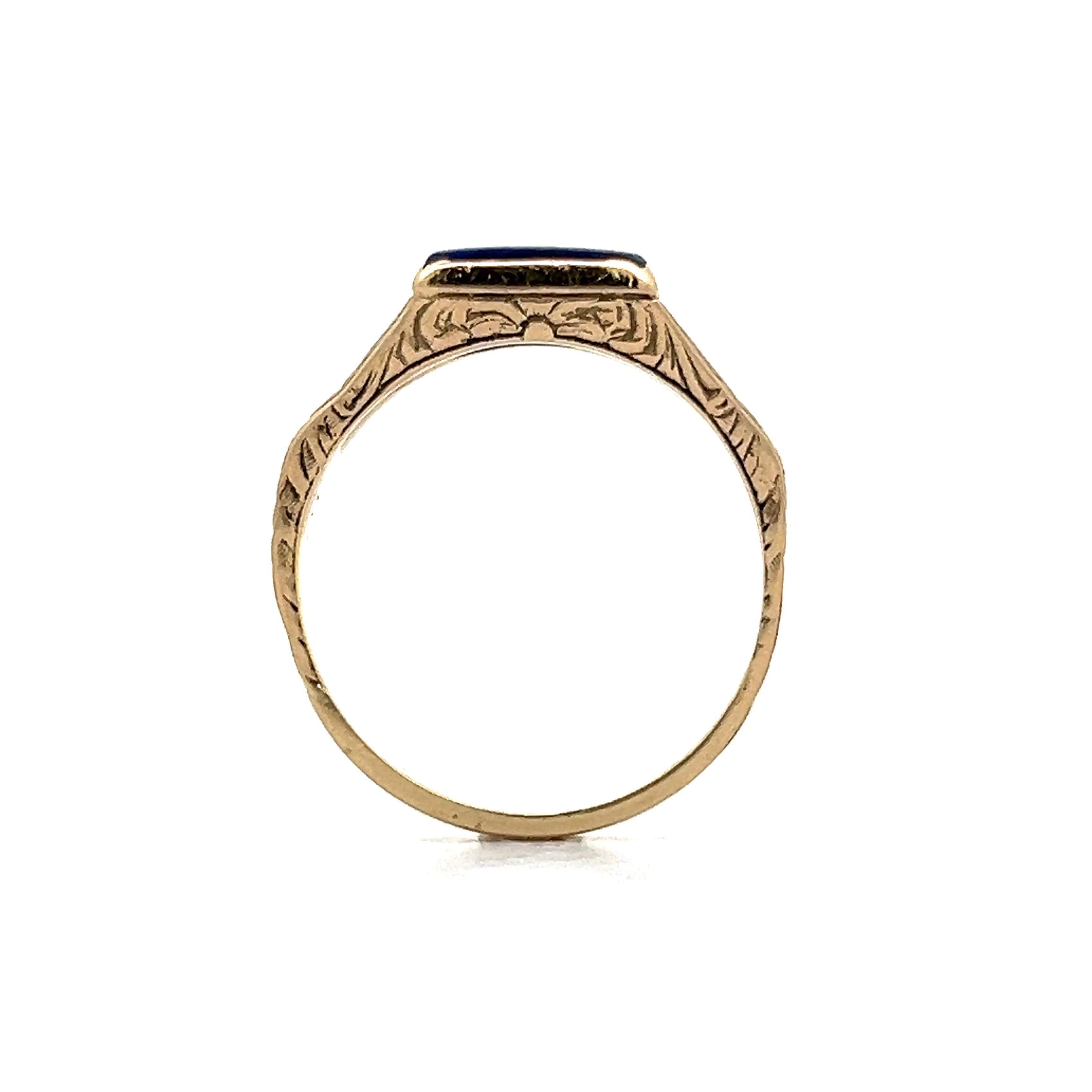 Vintage Victorian Lapis Lazuli Ring in Yellow Gold - Image 4