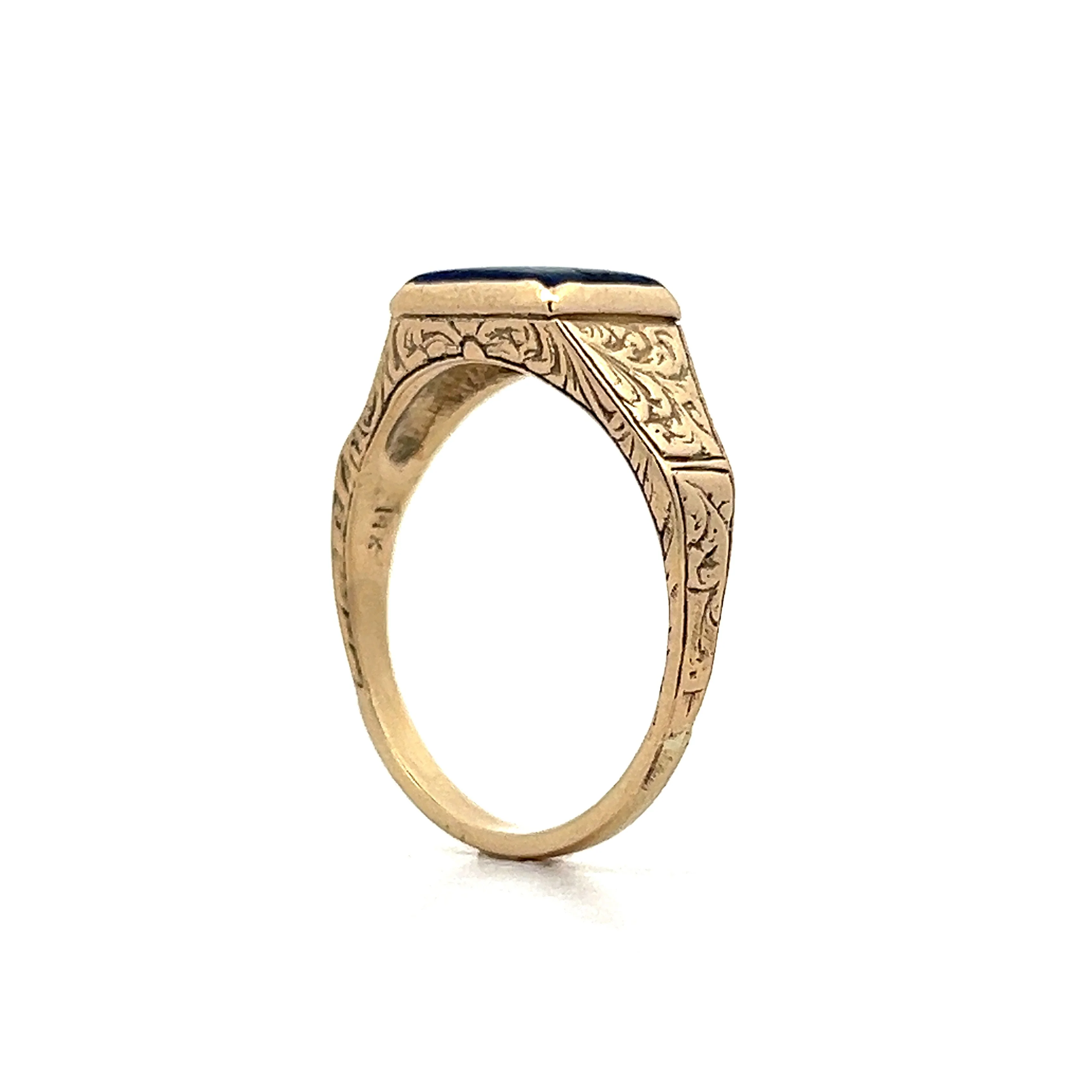 Vintage Victorian Lapis Lazuli Ring in Yellow Gold - Image 5