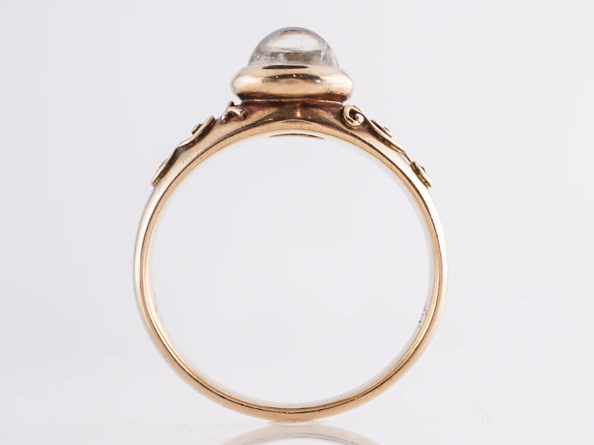 Vintage Victorian Moonstone Cocktail Ring in 14k Yellow Gold - Image 4