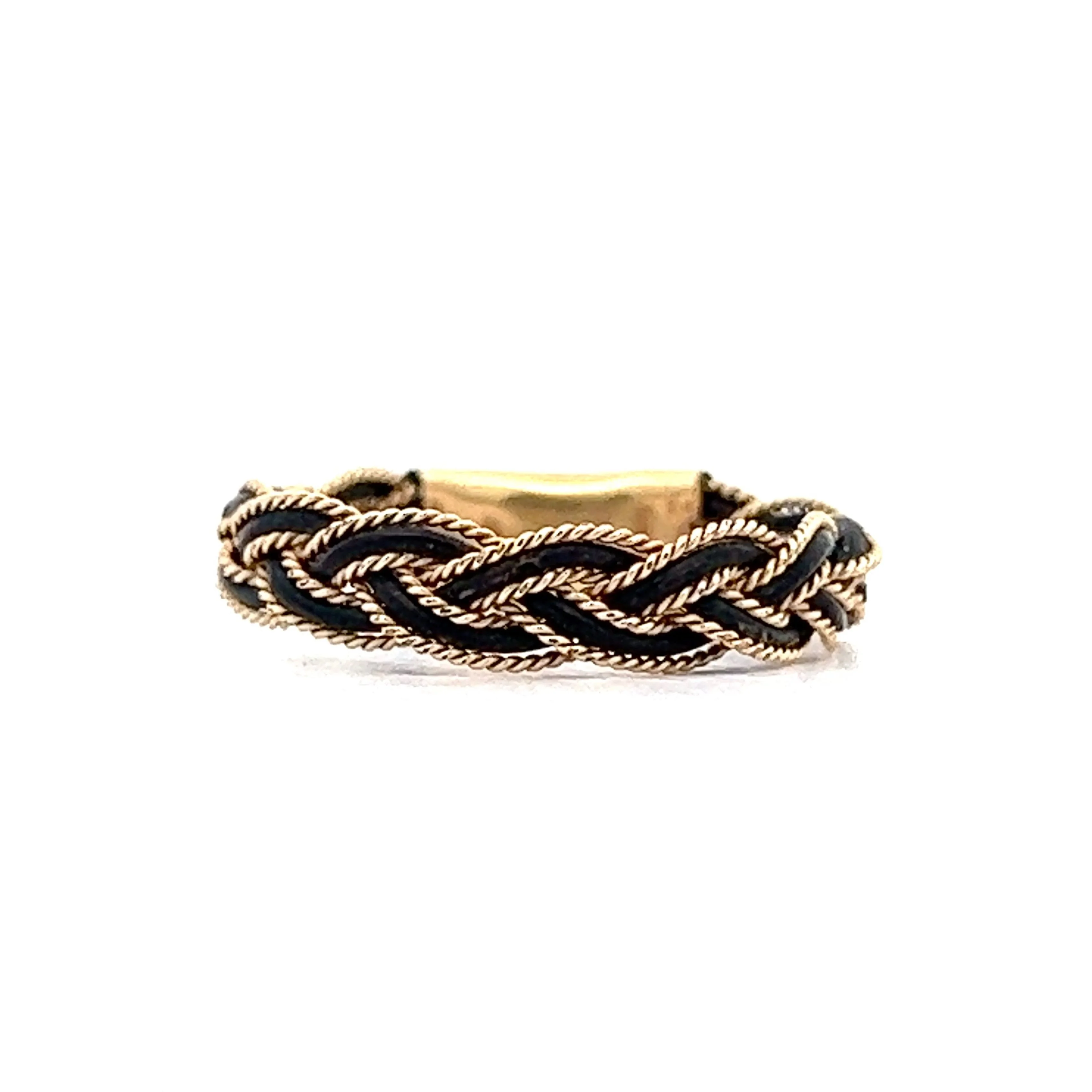 Vintage Victorian Elephant Hair Ring in 14k Yellow Gold