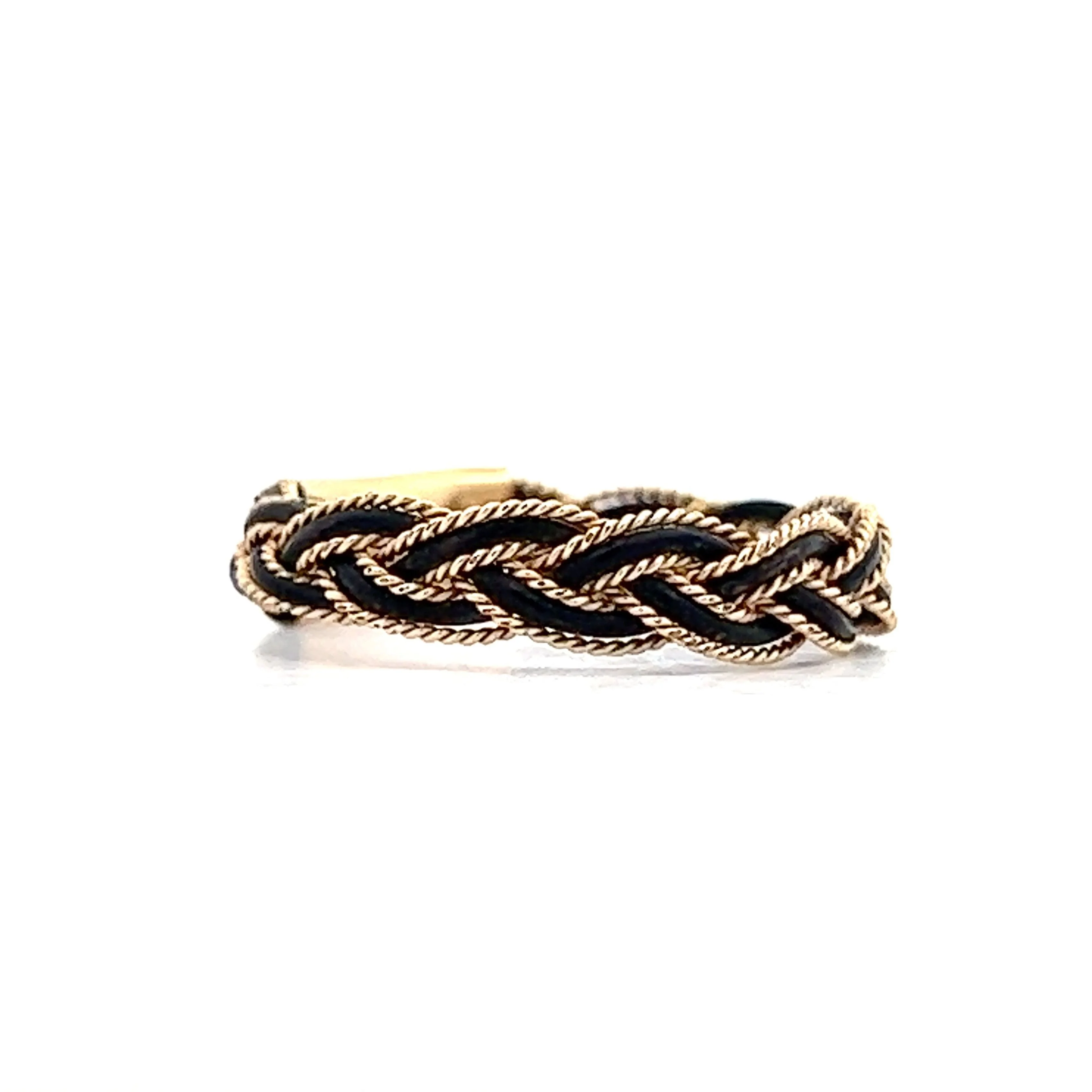 Vintage Victorian Elephant Hair Ring in 14k Yellow Gold - Image 3