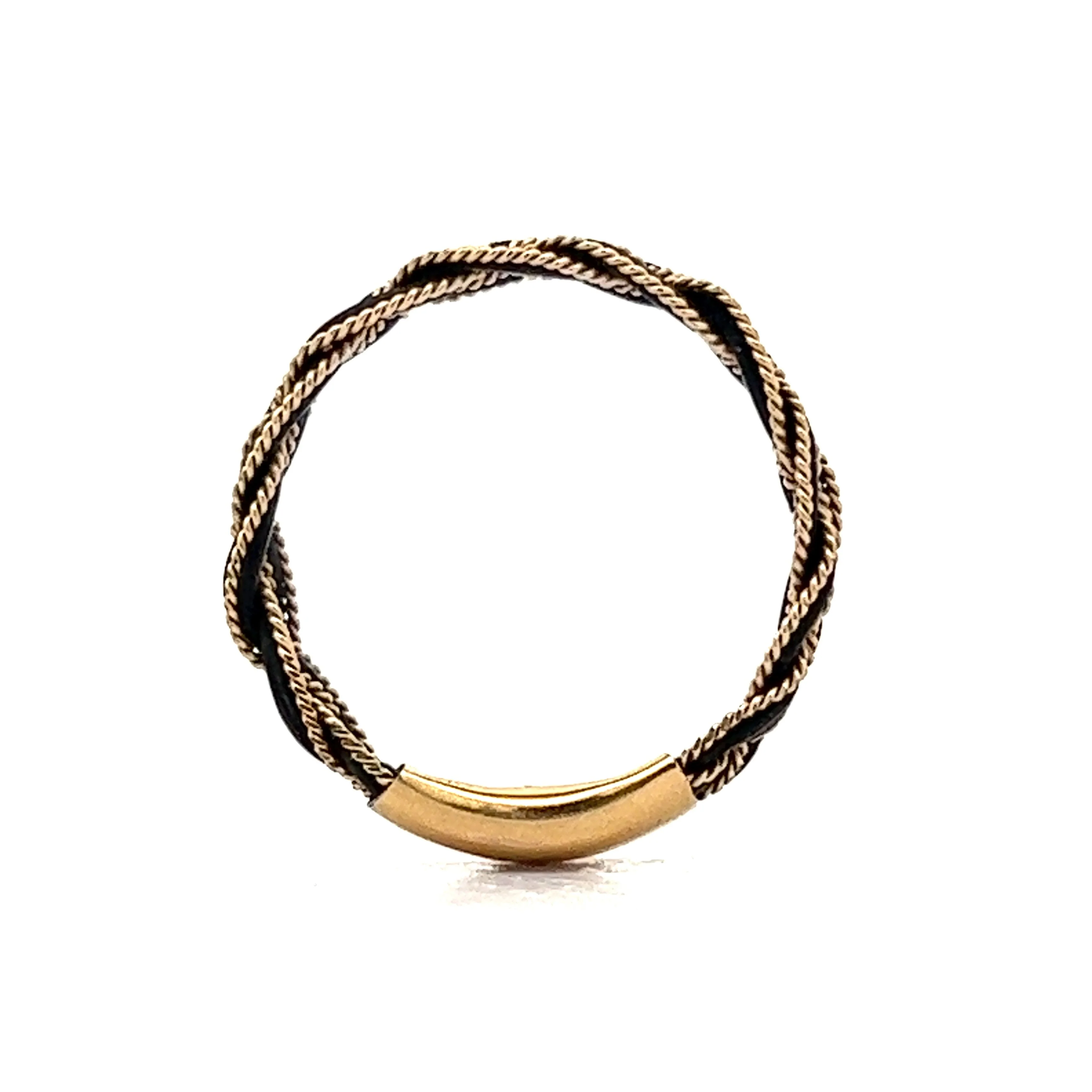 Vintage Victorian Elephant Hair Ring in 14k Yellow Gold - Image 4