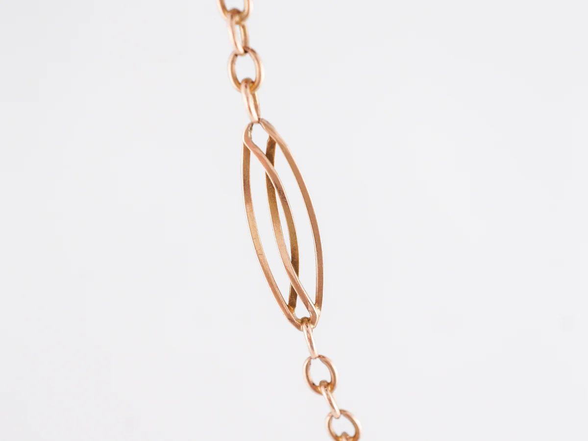 Vintage Victorian Paperclip Necklace in 14k Yellow Gold - Image 3