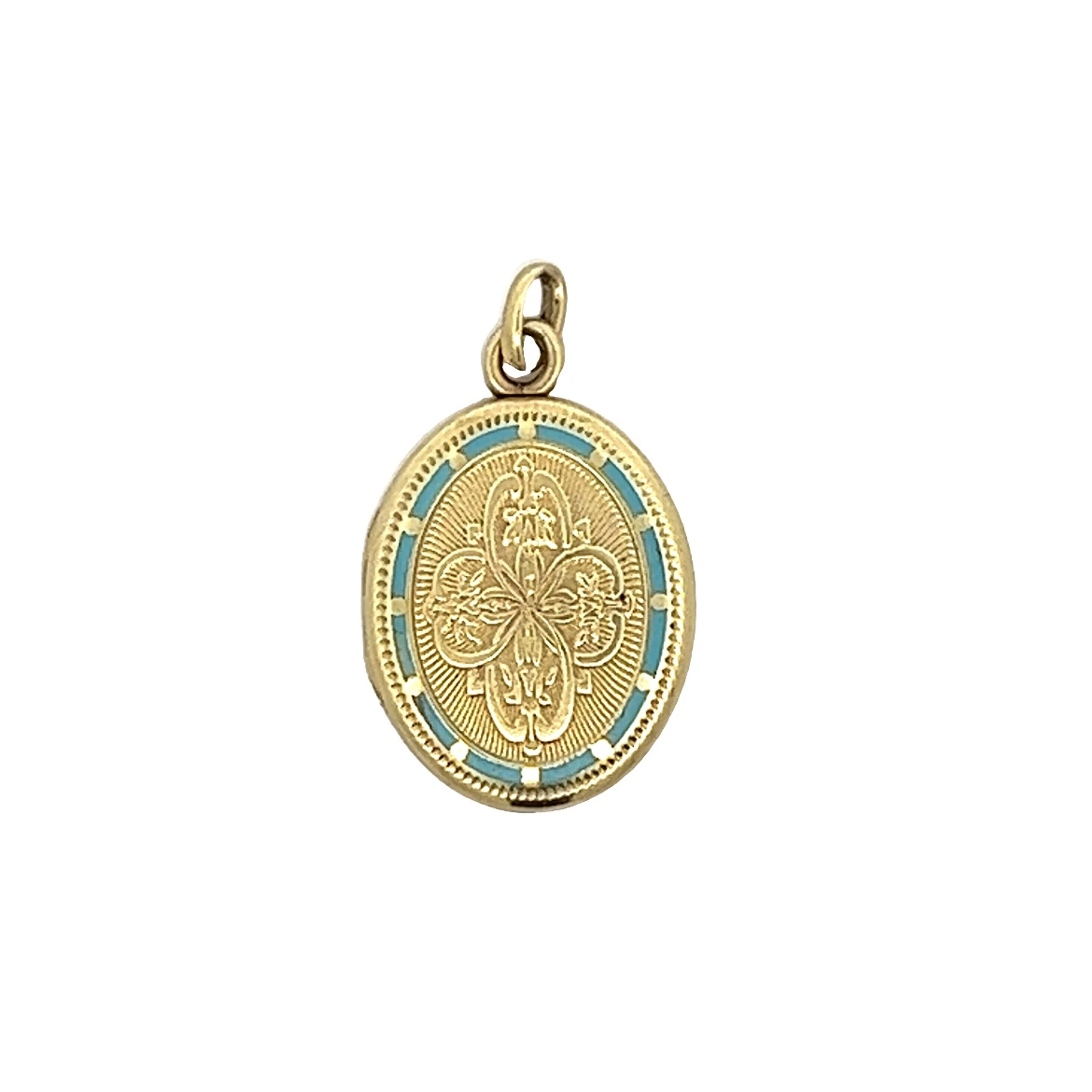 Vintage Victorian Pendant Locket in 14k Yellow Gold