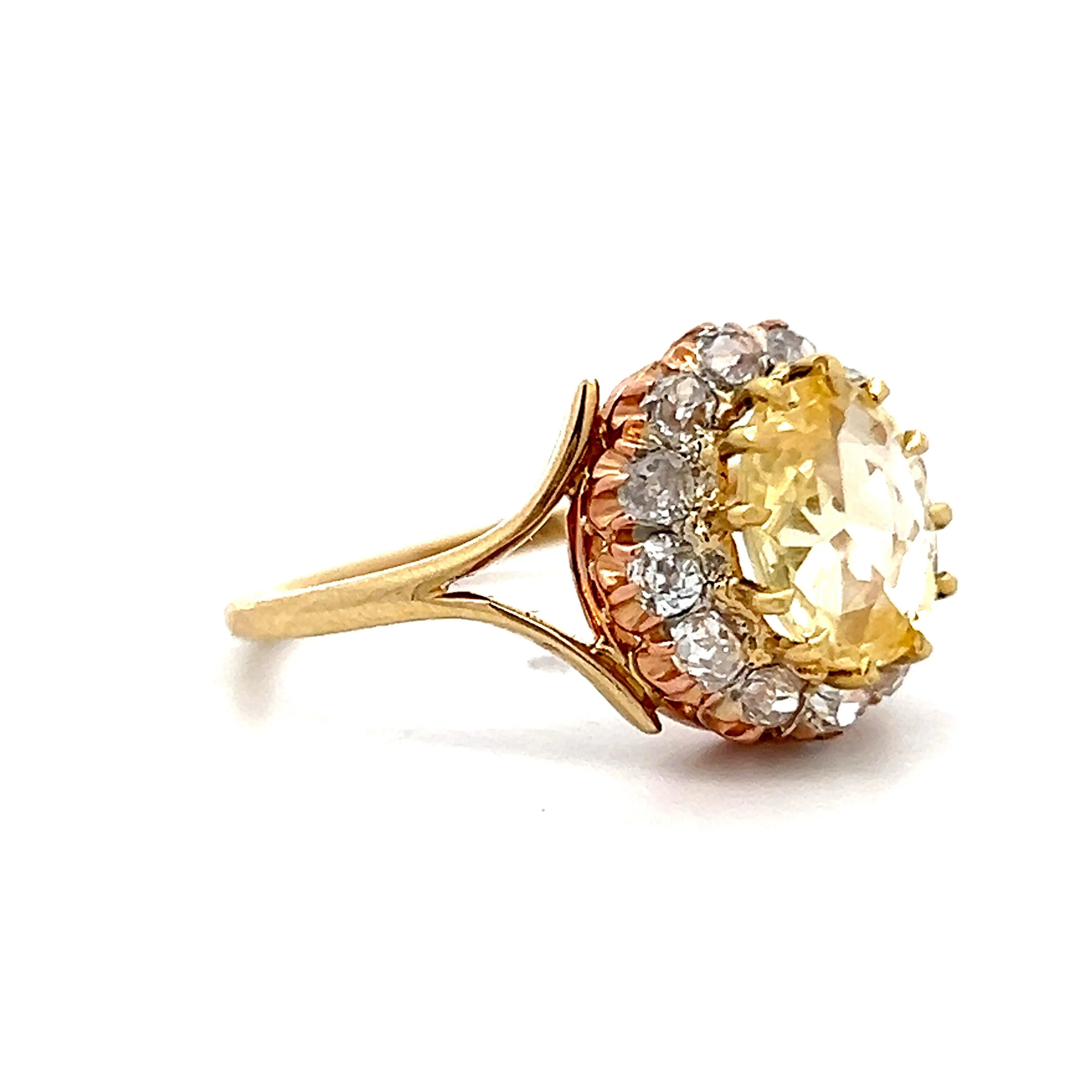Vintage Victorian Sapphire & Diamond Engagement Ring in 18k - Image 3