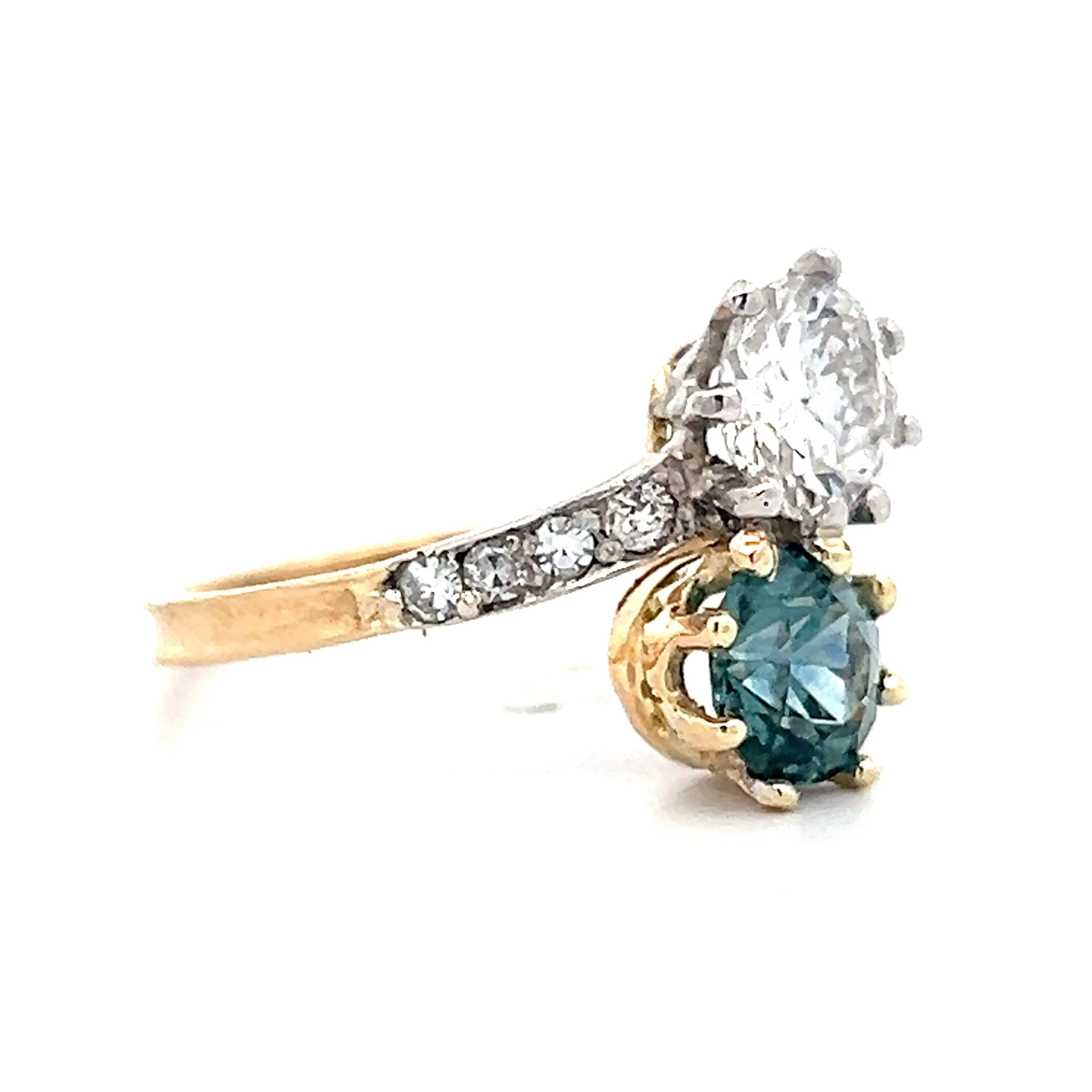 Vintage Victorian Toi Et Moi Engagement Ring in 18k Gold - Image 3
