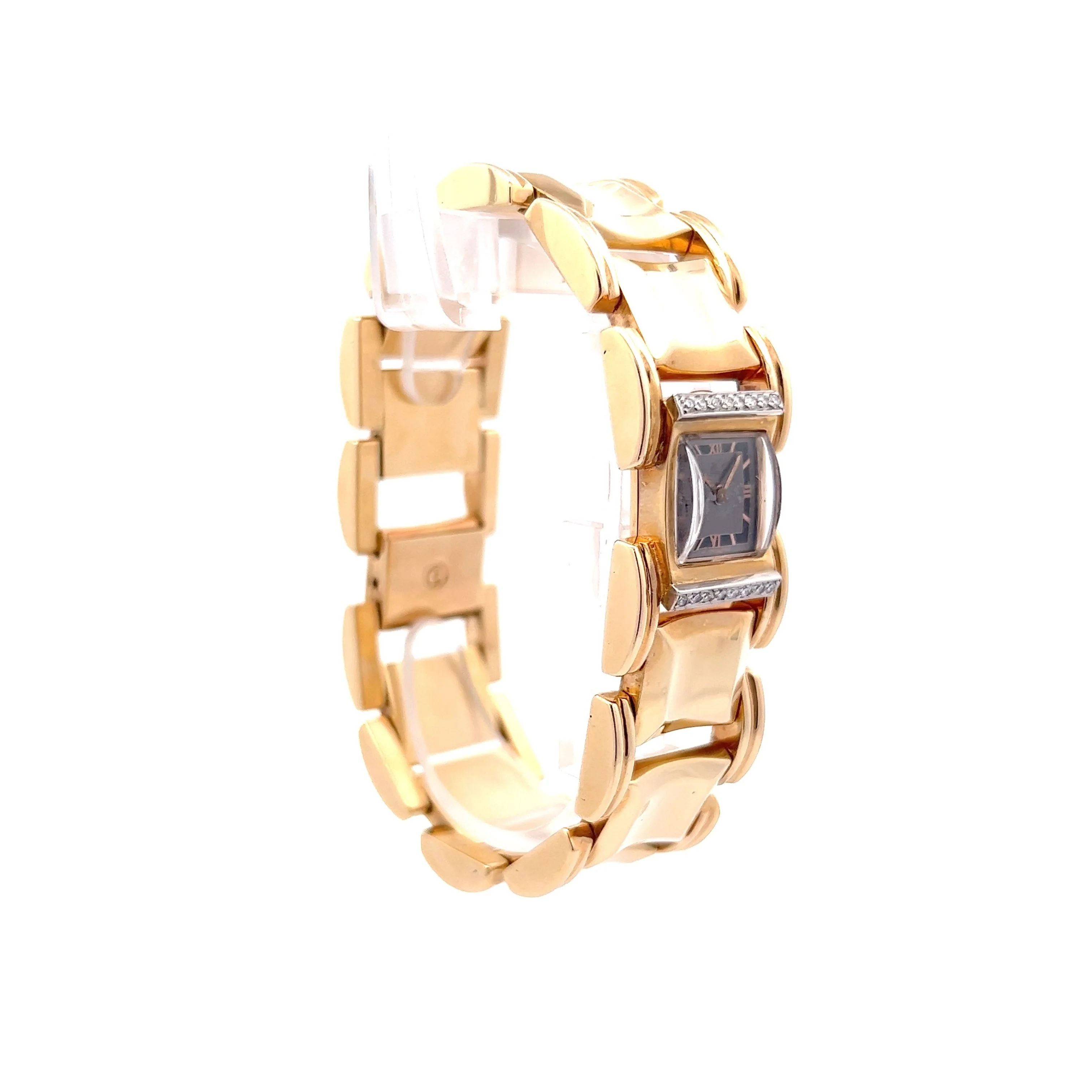 Vintage 1940's Watch Round Brilliant Cut Diamonds in Yellow Gold - Image 3