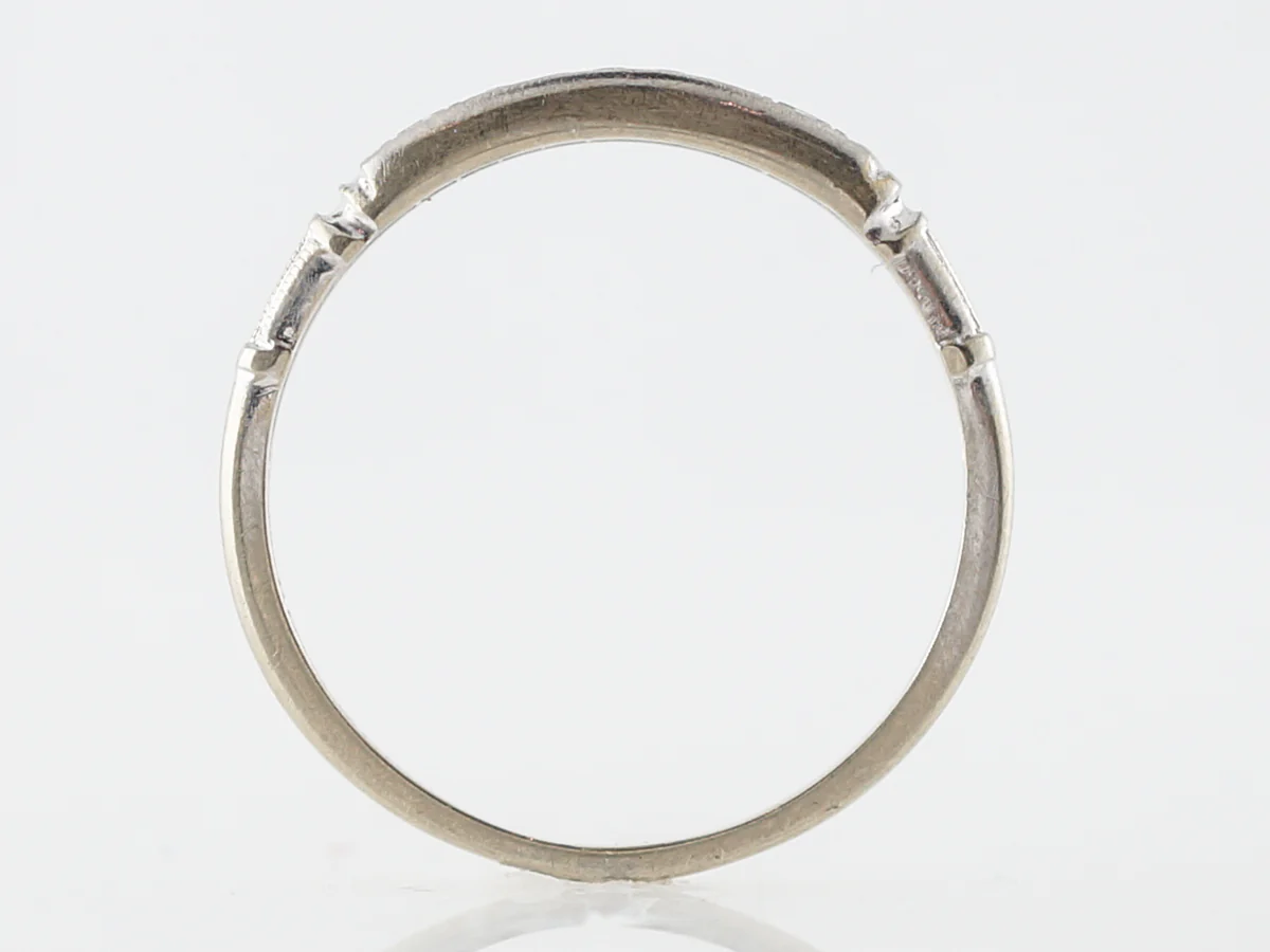 Vintage Wedding Band Art Deco .08 Single Cut Diamonds in 18k White Gold - Image 4