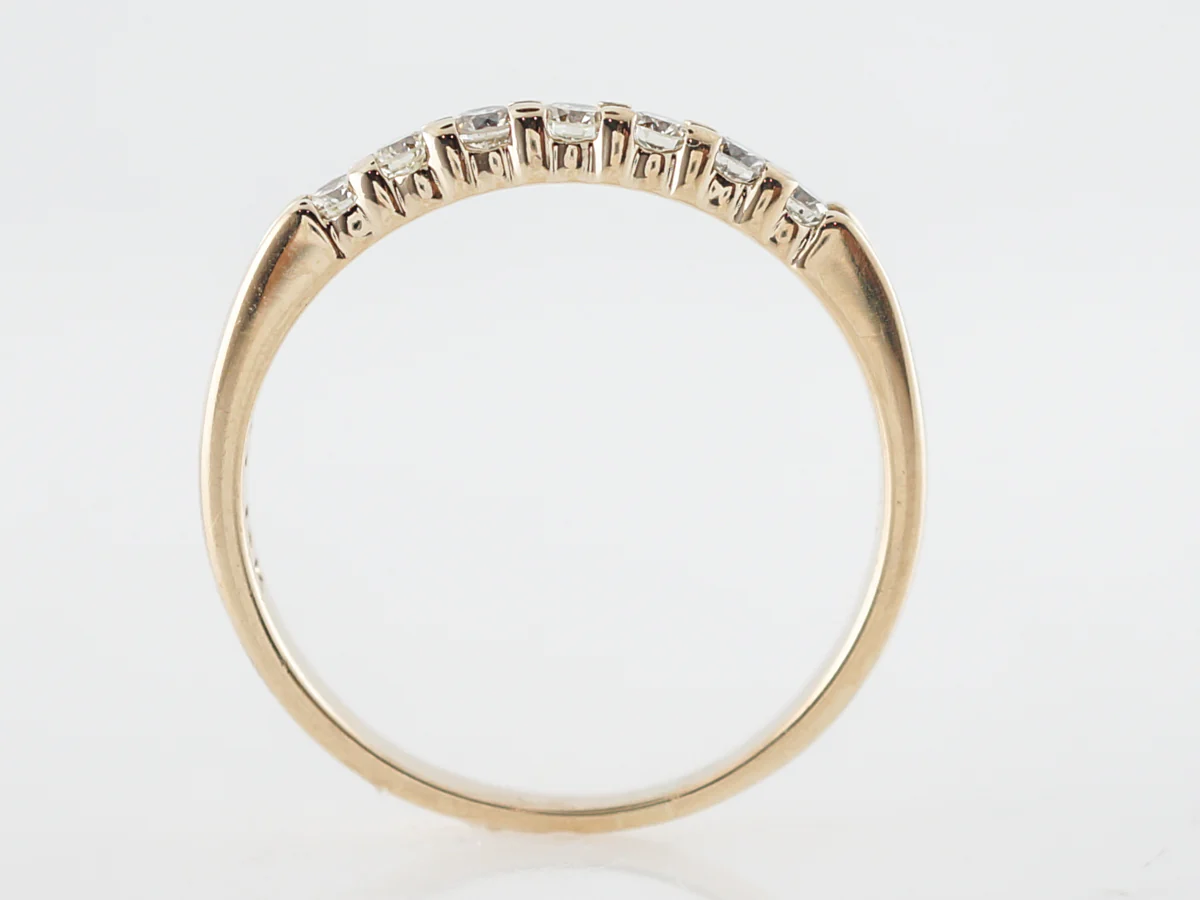 Vintage Wedding Band Mid-Century .25 Round Brilliant Cut Diamonds in 14k Yellow Gold - Image 4