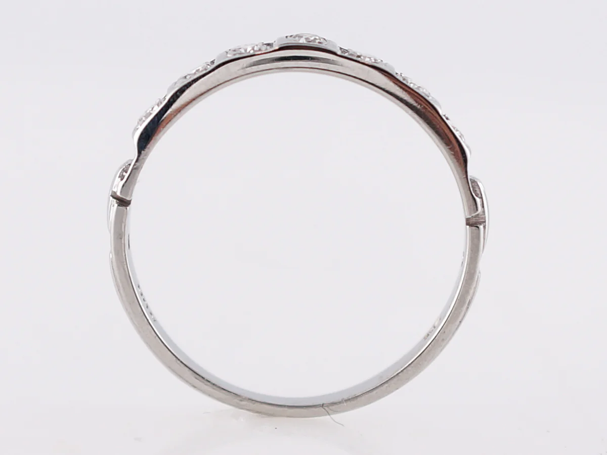 Vintage Wedding Band Mid-Century .28 Round Brilliant Cut Diamonds in 18k White Gold - Image 3