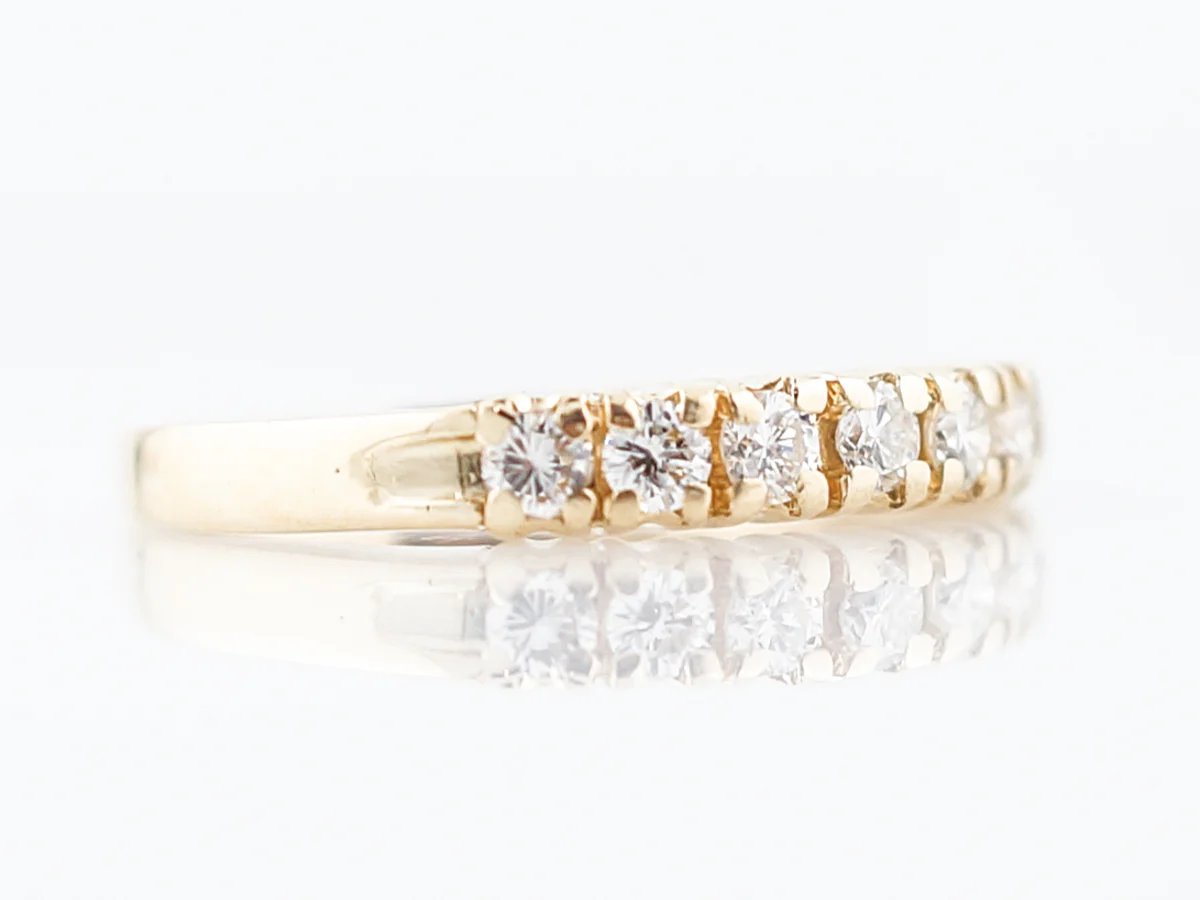 Vintage Wedding Band Mid-Century .42 Full Cut Diamonds in 18K Yellow Gold - Image 3