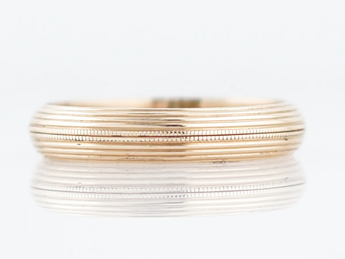 Vintage Wedding Band Mid-Century Ring Guards in 14k Yellow Gold