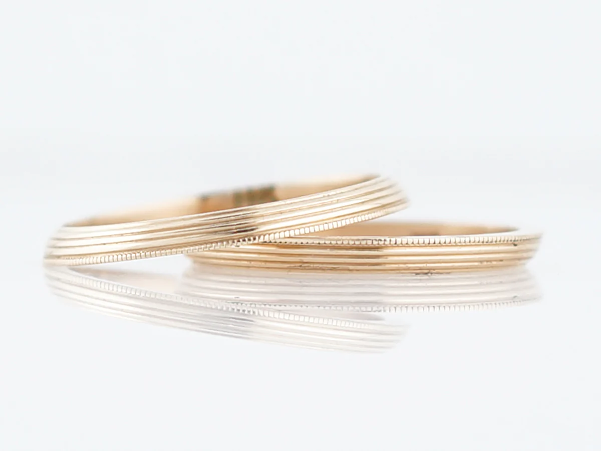Vintage Wedding Band Mid-Century Ring Guards in 14k Yellow Gold - Image 2