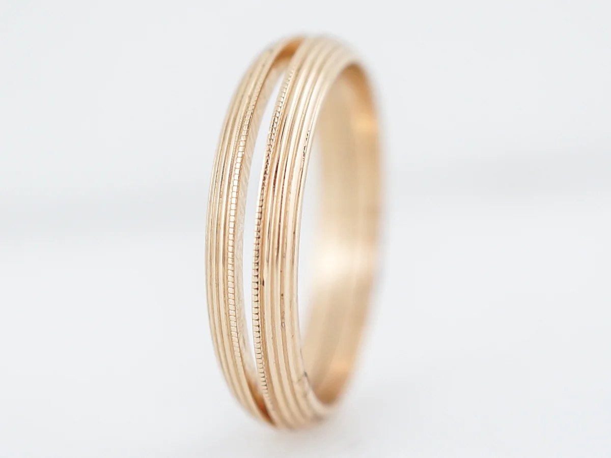 Vintage Wedding Band Mid-Century Ring Guards in 14k Yellow Gold - Image 4