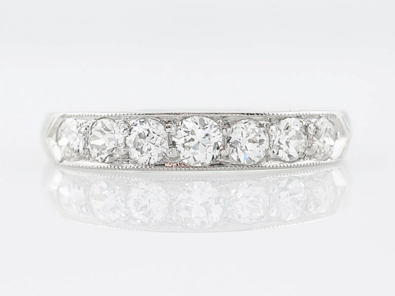 Vintage Wedding Band w/ Old European Cut Diamonds