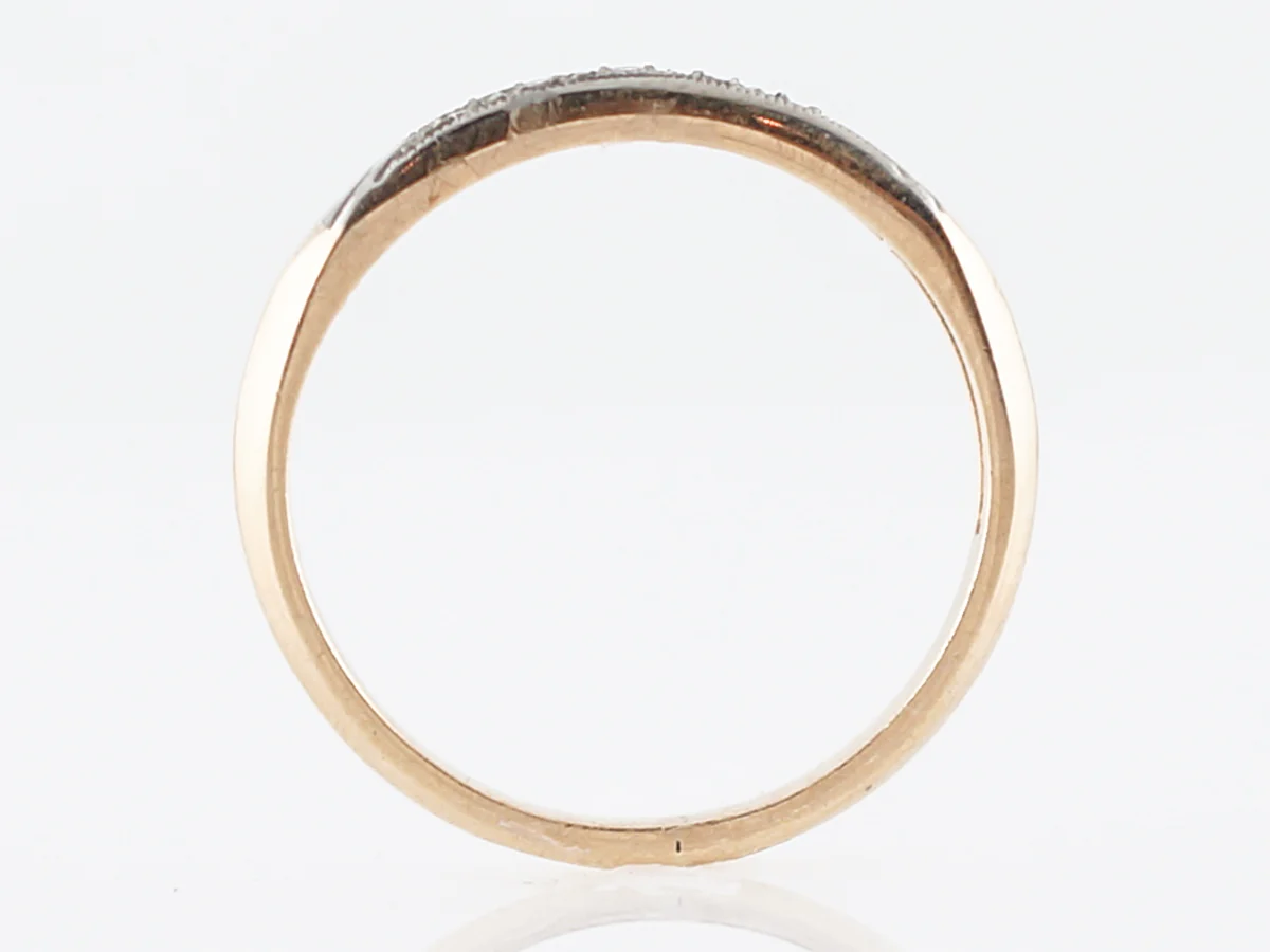 Vintage Wedding Band Retro .05 Single Cut Diamonds in 14k Yellow & White Gold - Image 4