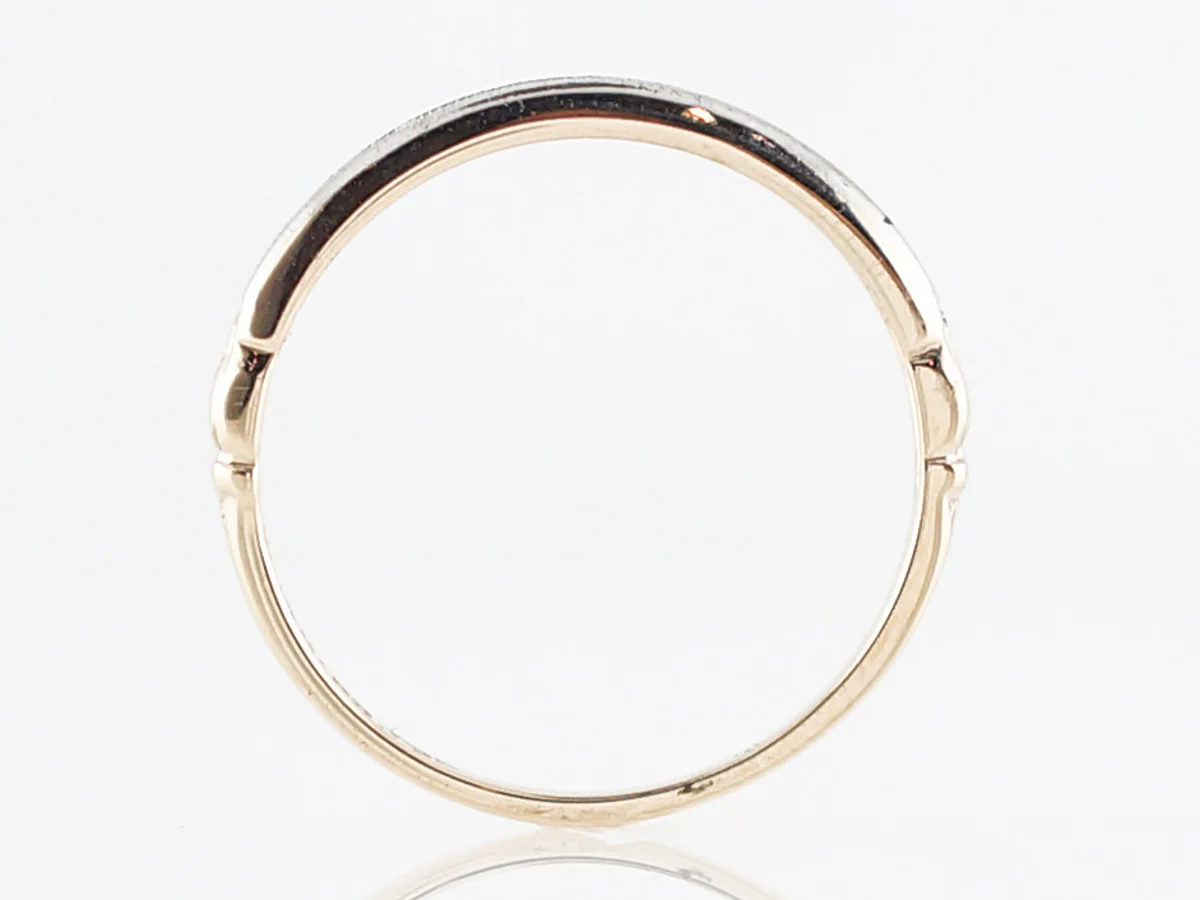 Vintage Wedding Band Retro .10 Single Cut Diamonds in 14k Yellow & White Gold - Image 4