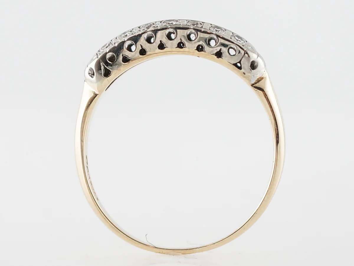 Vintage Wedding Band Retro .22 Single Cut Diamonds in 14k Yellow Gold - Image 4