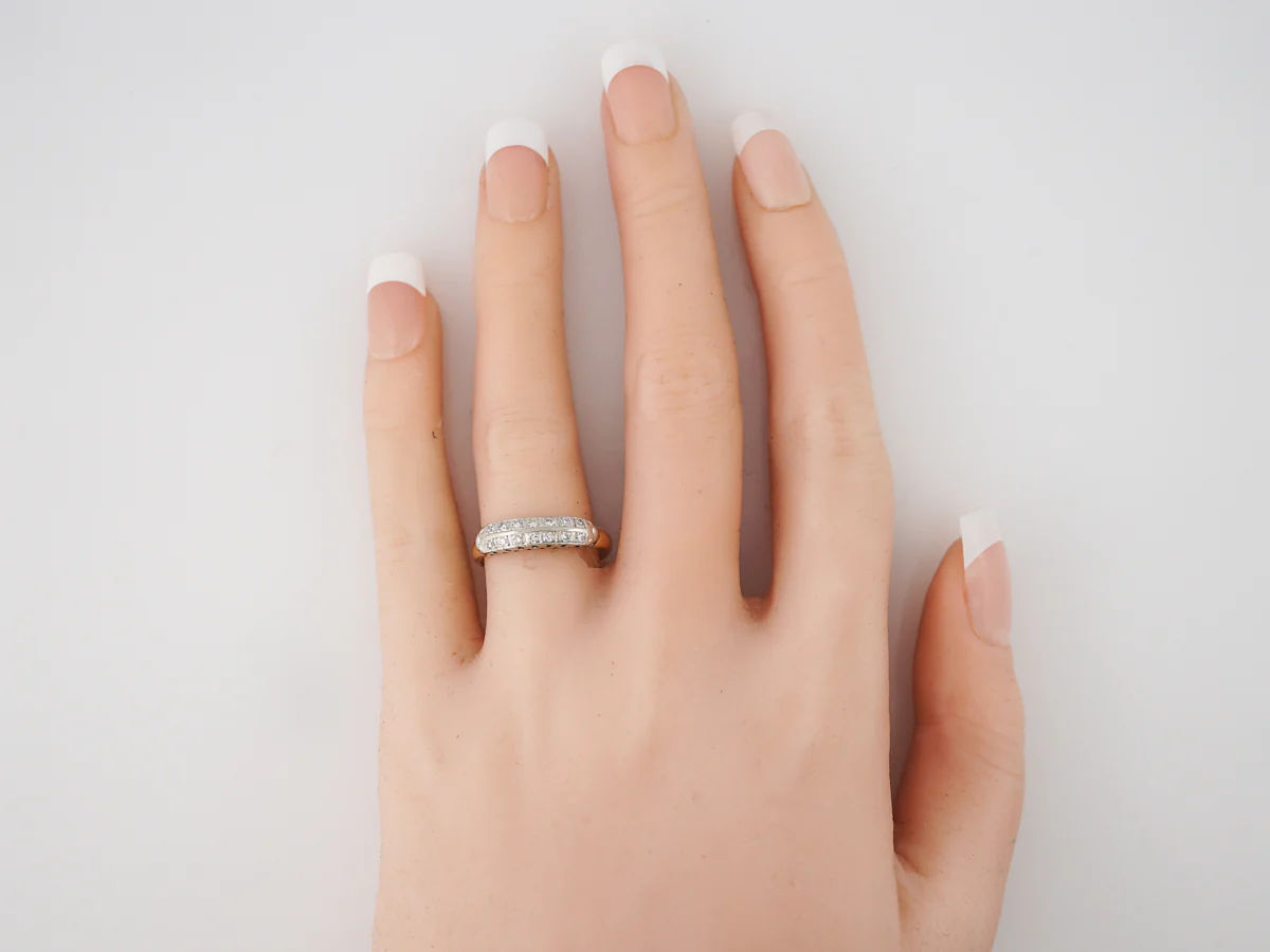 Vintage Wedding Band Retro .22 Single Cut Diamonds in 14k Yellow Gold - Image 6